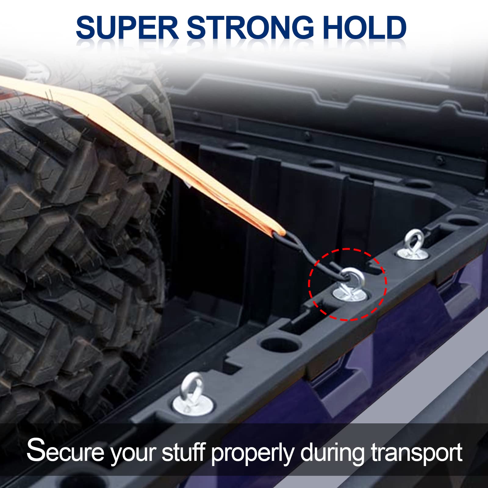 Starknightmt Ranger Tie Down Anchors,Utv Lock And Ride 2' Bed Anchor Compatible With Polaris General Ranger 500 570 1000 Xp 900 800 700 With 1-7/16' Hole(6 Pcs,Black)