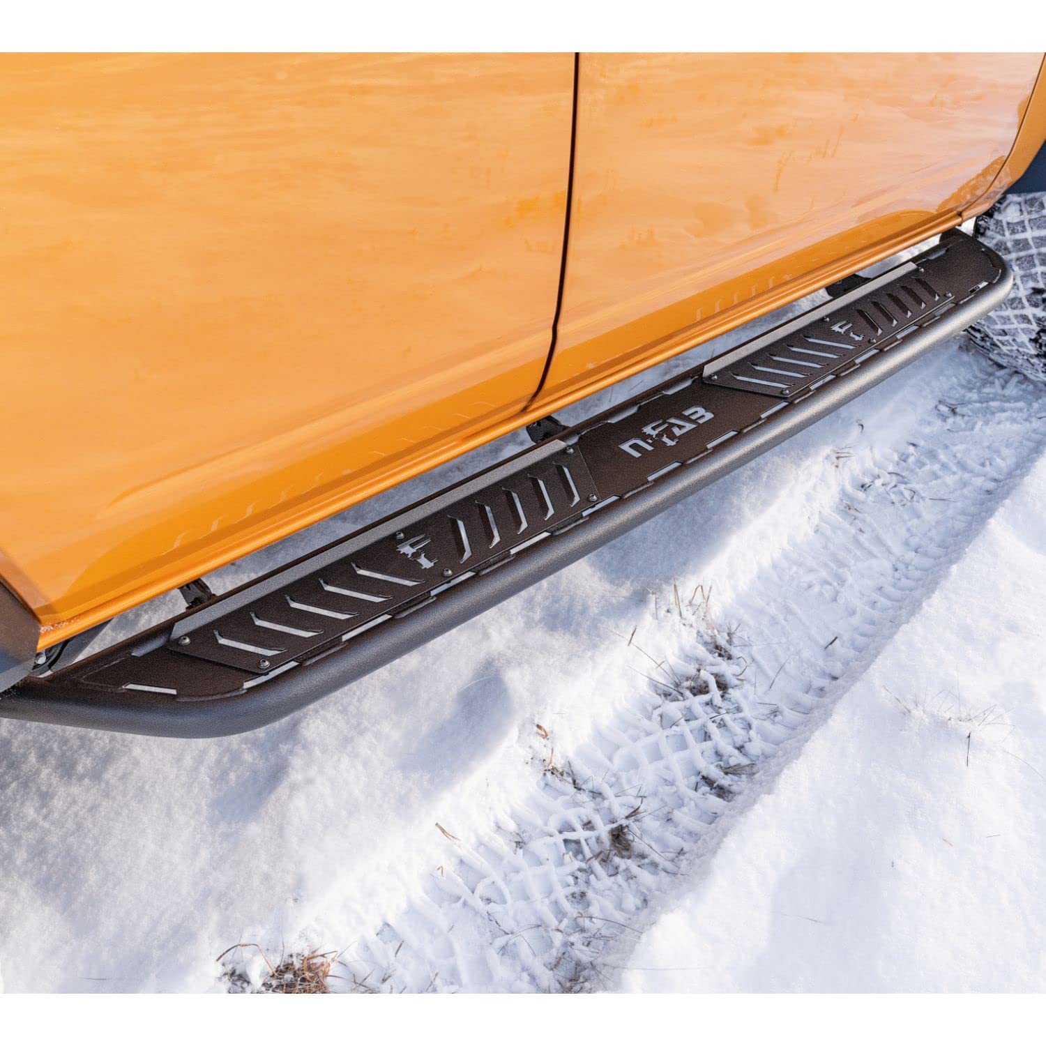 N-Fab Roan Running Boards For Ford Bronco | Wheel-To-Wheel, Extra Large 5.5' Step Plate, Textured Black | Nbf214B-Tx | Fits 2021-2024 Ford Bronco 4-Door Suv, Srw Gas