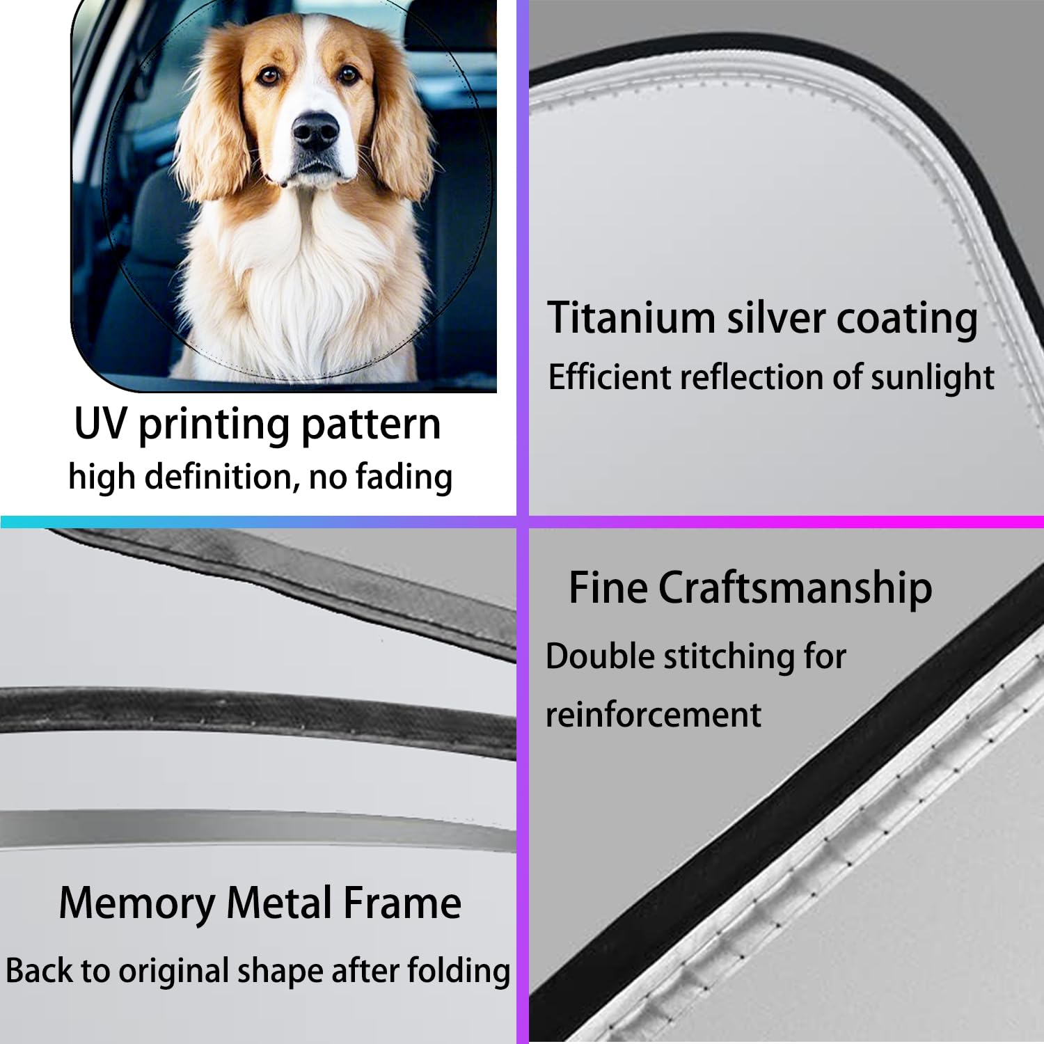 TXWWXT Car Sun Shade for English Cocker Spaniel,Universal Fit Windshield Sunshade for Cars, SUVs, UV Protection & Heat Resistant