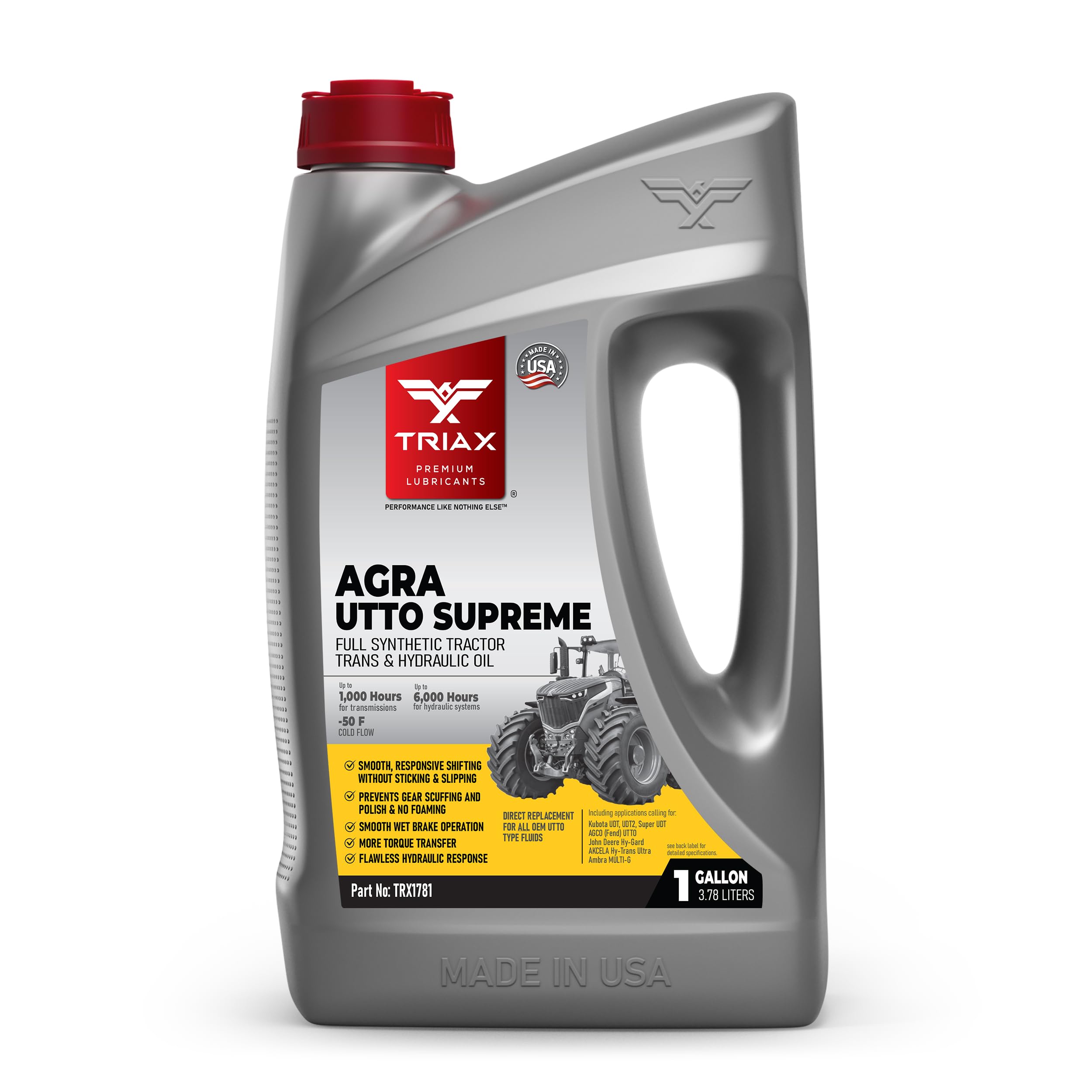TRIAX Agra UTTO Supreme - Full Synthetic (GL-4) Tractor Hydraulic, Transmission, Differential Fluid - All OEM Compatible with Jo