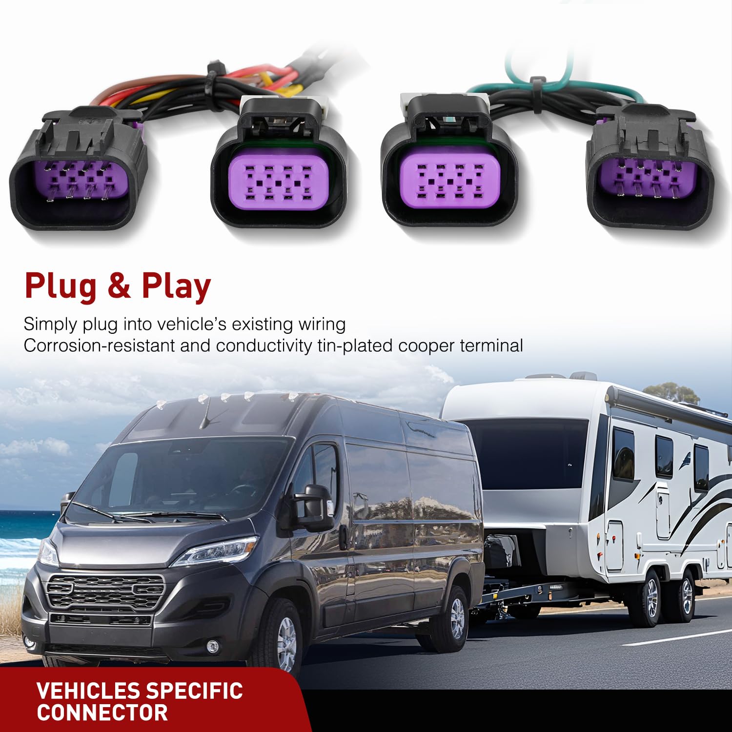 Nilight 4 Pin Trailer Wiring Harness Kit 56478 Vehicle Standard 4 Way Connector Custom for 2014 2015 2016 2017 2018 2019 2020 20