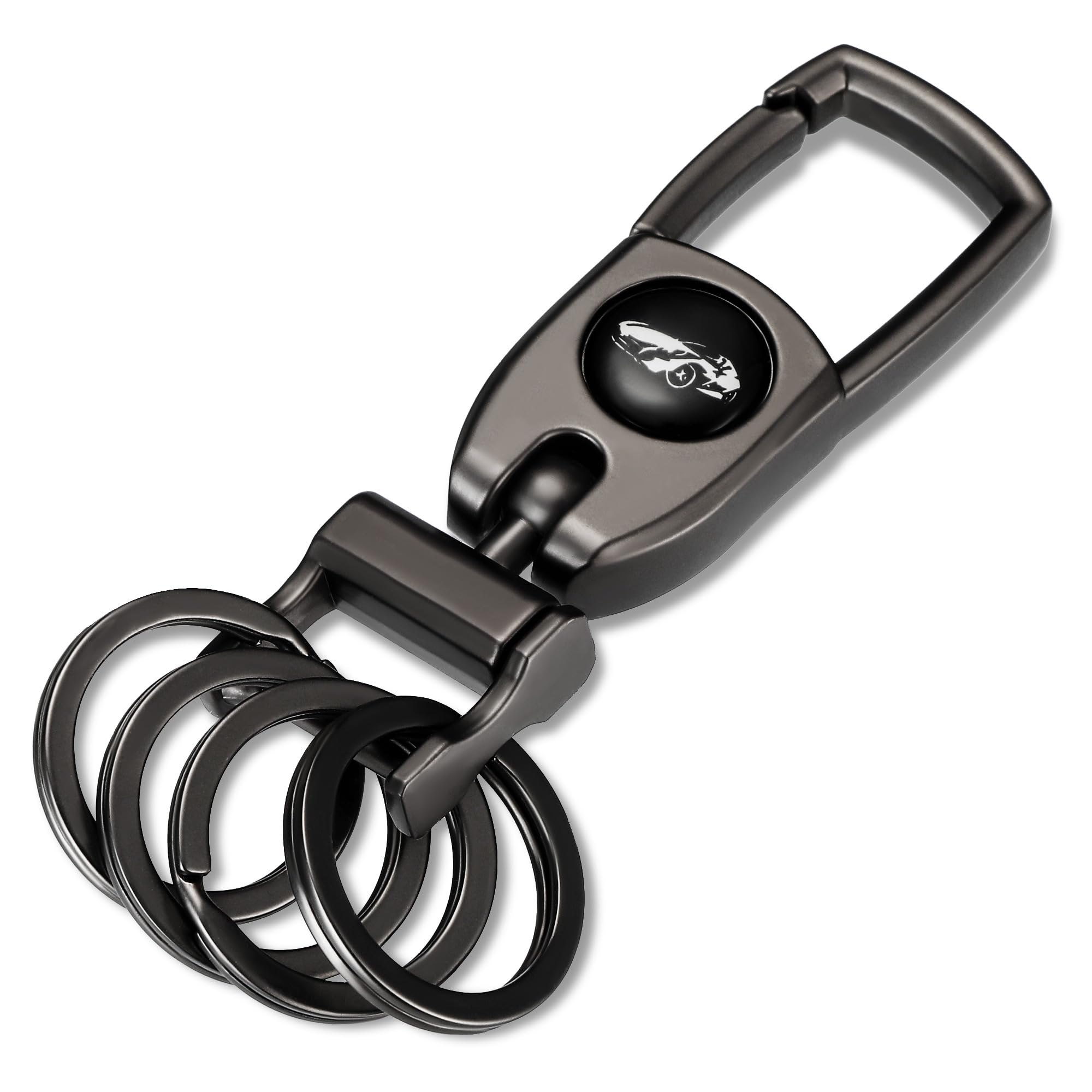 Keychain Carabiner For Keys, Heavy Duty Car Key Chain With 4 Key Rings Quick Release -Keychains Organizer For Men And Women - Da