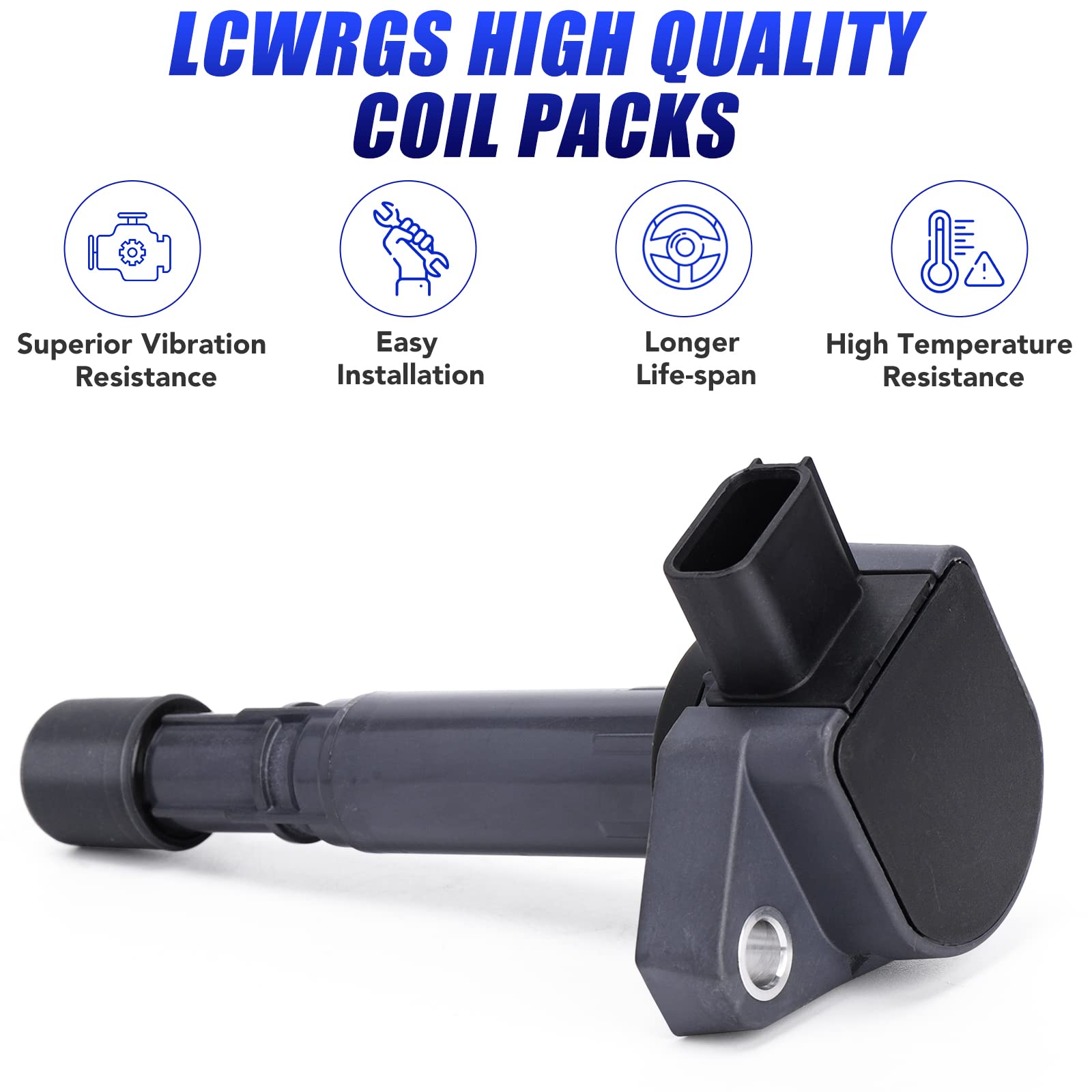 Set Of 4 Ignition Coil Packs Fits For L4 1.7L Honda Civic 2001 2002 2003 2004 2005 Coil Pack 1.7 Replaces# Uf400 C1460