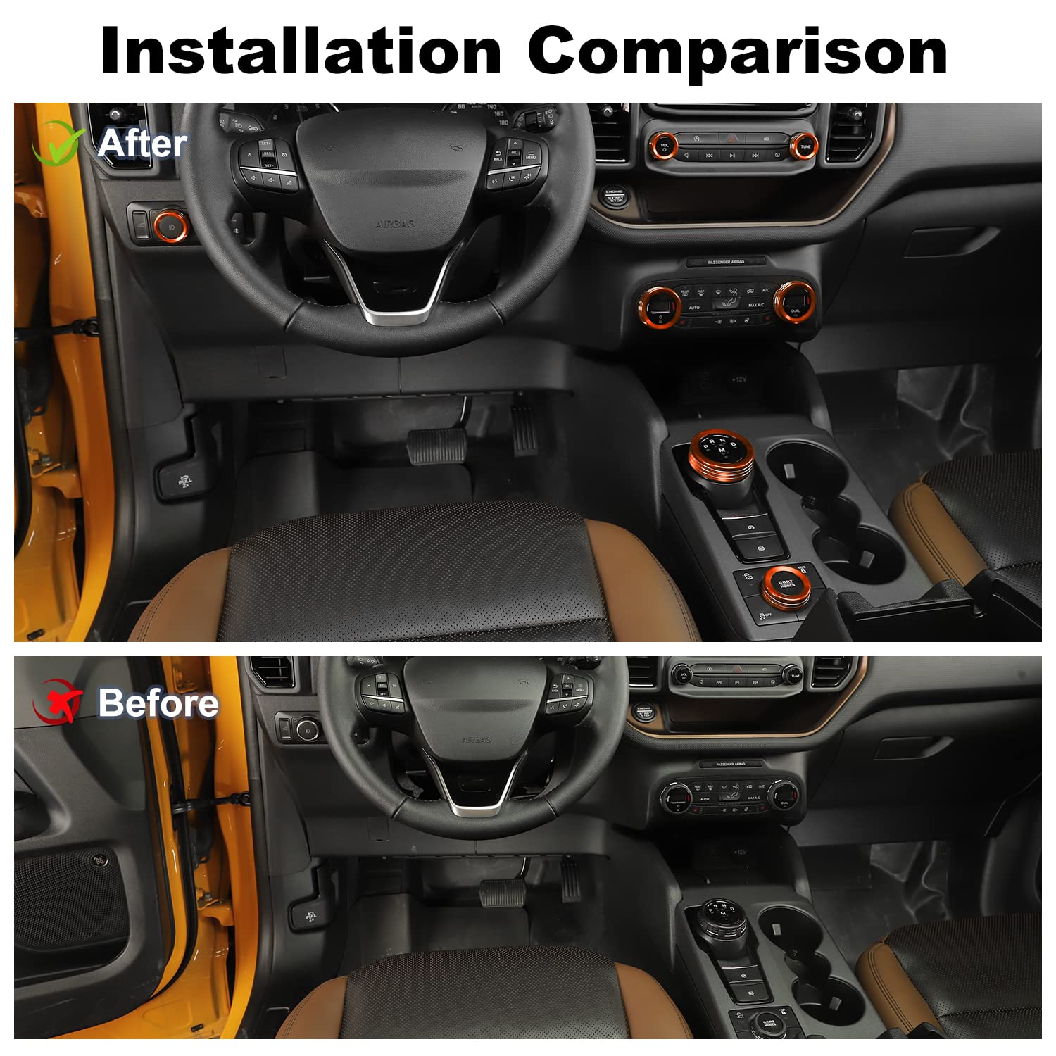 Jwwy Air Conditioner Headlight Switch Knob 4Wd Wheel Drive Trailer Gear Shift Switch Knob Cover For 2021-2022 Ford Bronco Sport