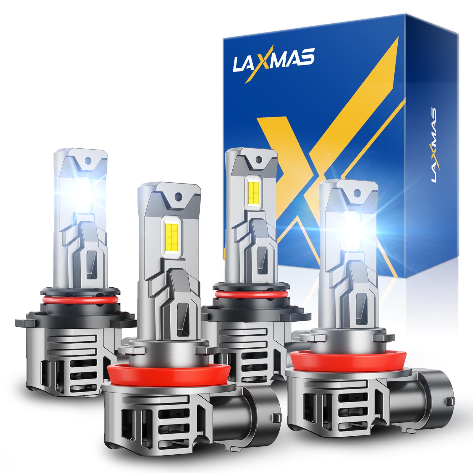 Laxmas ???????? ?????? ?????????????? Bulbs, 6500K Cool White ???????? ?????? Fog Lights With 15000Rpm Cooling Fan, Wireless, Ip