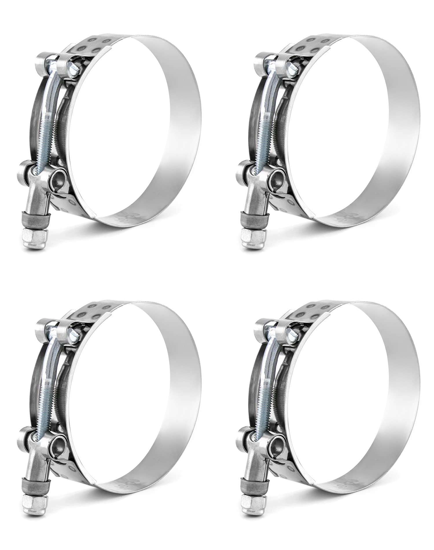 Qwork 2.75'' T-Bolt Hose Clamp Stainless Steel, Working Range 76Mm-84Mm For 2.75'' Hose Id, Turbo Intake Intercooler Clamp, 4 Pa