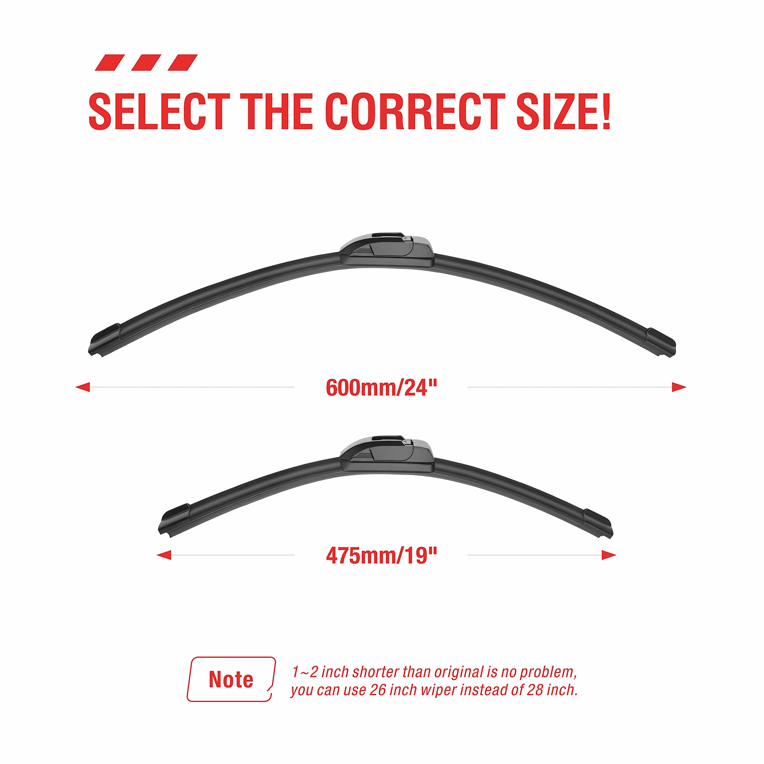 Oem Quality Performance Premium Windshield Wiper Blades 24 And 19,All-Season Auto Replacement Wiper Blades,Fit Chevrolet Malibu