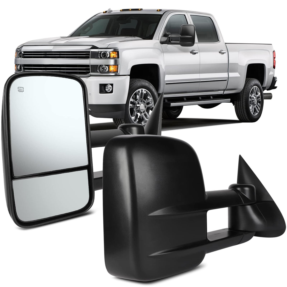 Ocpty Pair Set Power Adjusted Heated View Towing Mirrors For 1999 2000 2001 2002 For Chevy For Gmc Silverado Sierra For Chevy Fo