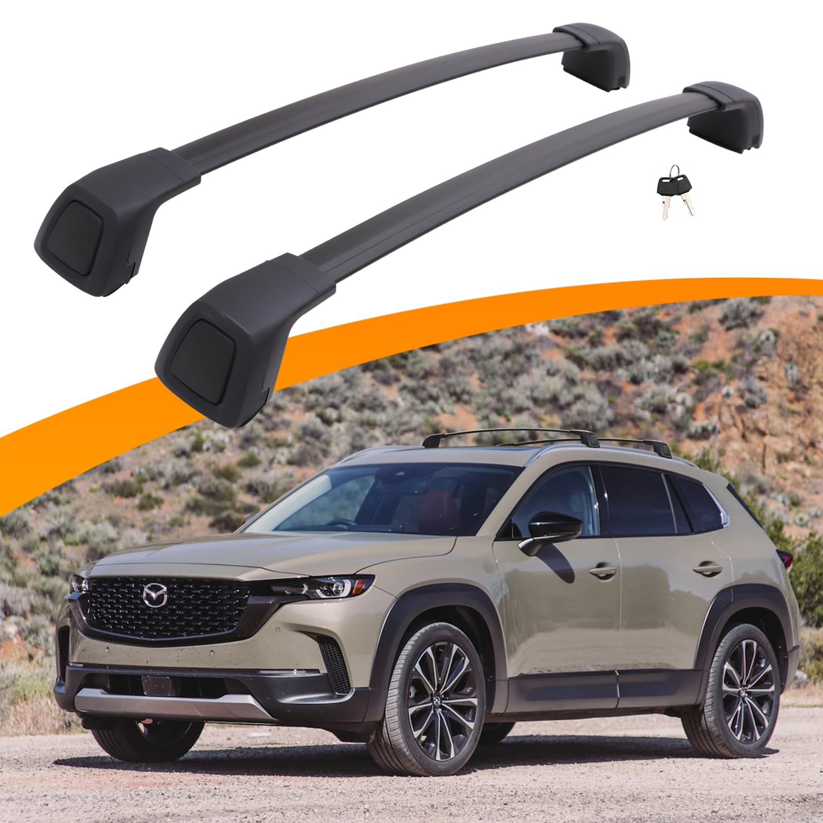 Snailfly Roof Rack Cross Bars Fit For 2023 2024 Mazda Cx50 Cx-50 Lockable Crossbars 165Lbs Capacity For Kayak Ski Bike Snowboard