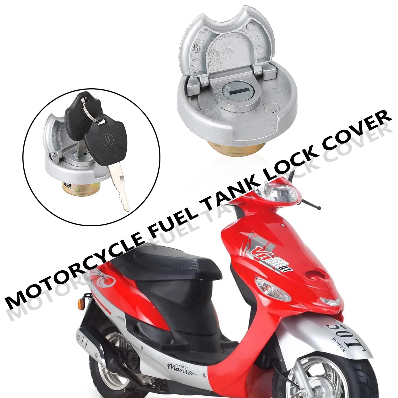 Minho Motorcycle Gas Caps with Switch Lock Made of Alumium Alloy Material,Fuel Tank Cap Fit for Chinese GY6 Scooter Mopeds Taota