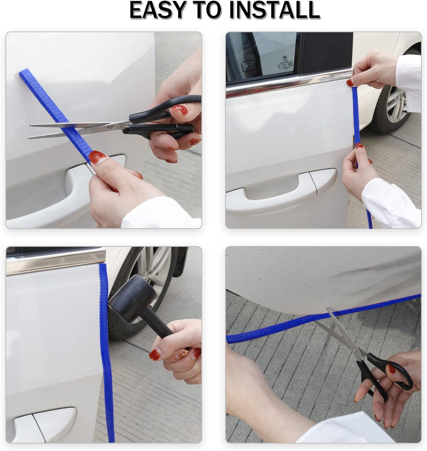 Singaro 16.4Ft (5M) Car Door Edge Anti Collision, Non Adhesive Door Rubber Edge Decoration Car Door Protection, Suitable For Mos