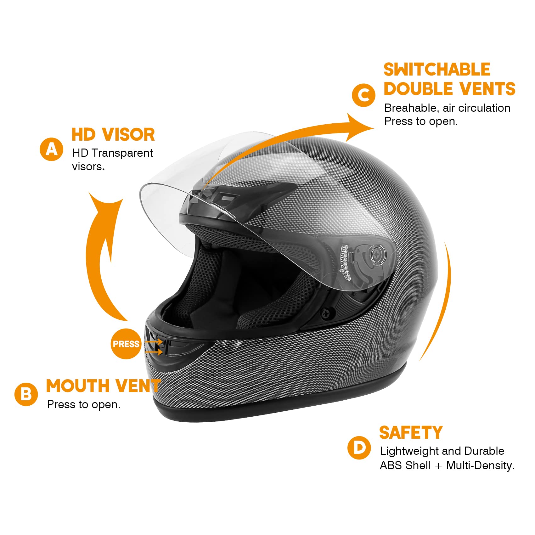 Slmoto Dot Adult Motorcycle Helmet Carbon Fiber Flip Up Full Face Helmet Shockproof Safe Street Bike