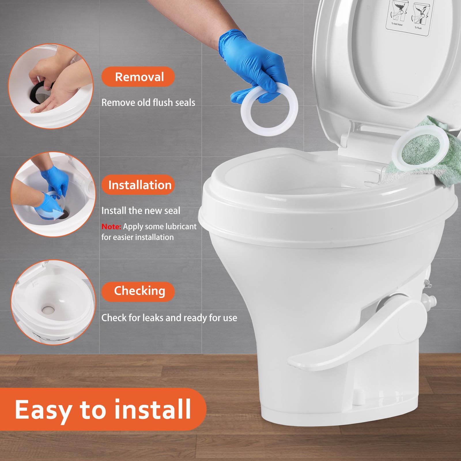 Boeemi Rv Toilet Seal Kit 385311658 Flush Ball Seal Replacement For Dometics 300 310 320 Rv Toilet Parts Solves Toilet Leakage,