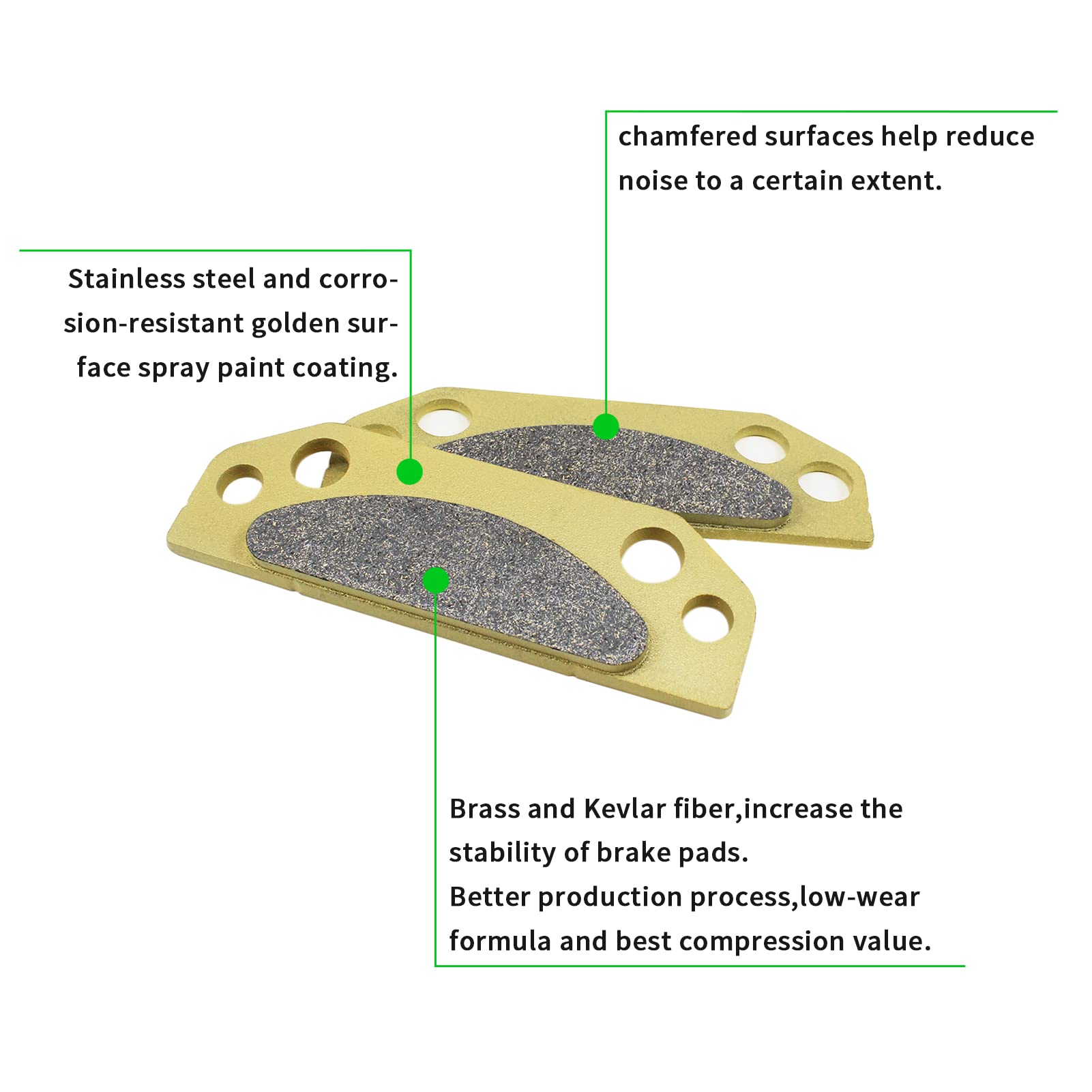 2203147 Parking Brake Pads Compatible With Polaris Atv Ranger 500 700 800 900 Crew Ranger Xp 700 800 2X4 4X4 6X6 2005-2012