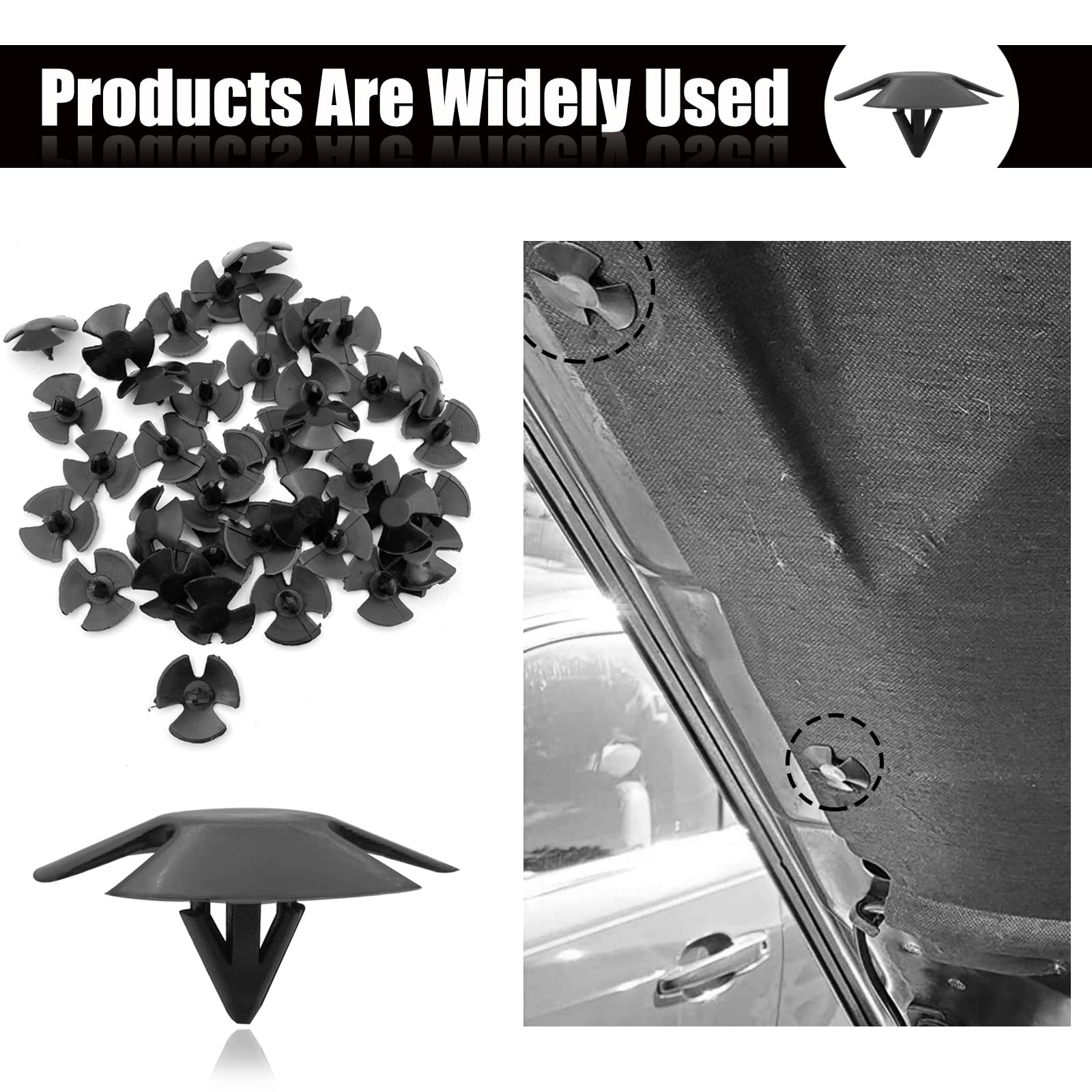 40Pcs Hood Insulation Retainers Push-Type Retainer Clips - Replacement For Chrysler Jeep Dodge Ram Cherokee Grand Cherokee - Oem
