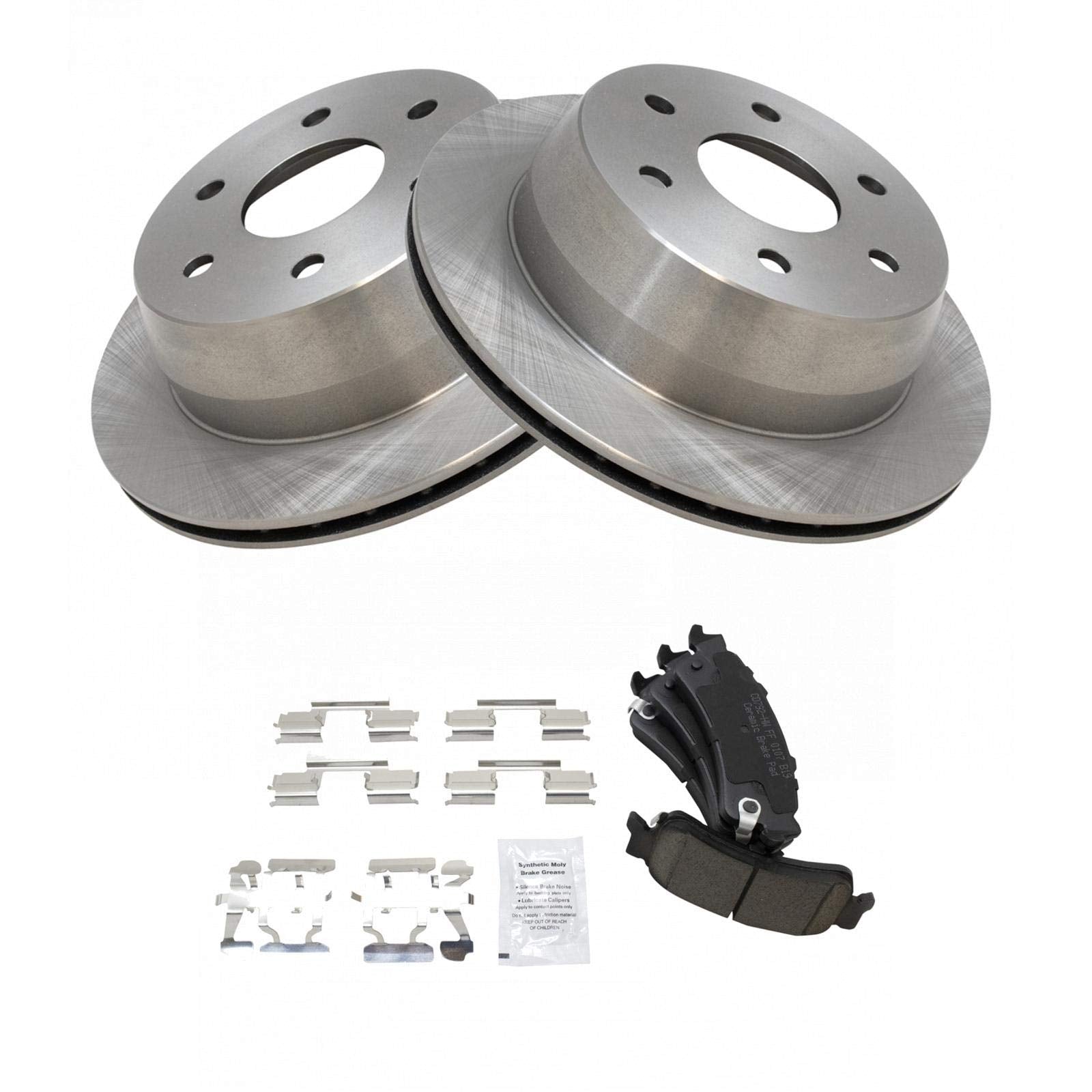 Trq Rear Posi Ceramic Brake Pad & Rotors Kit Set For Chevy Gmc Pickup Suv