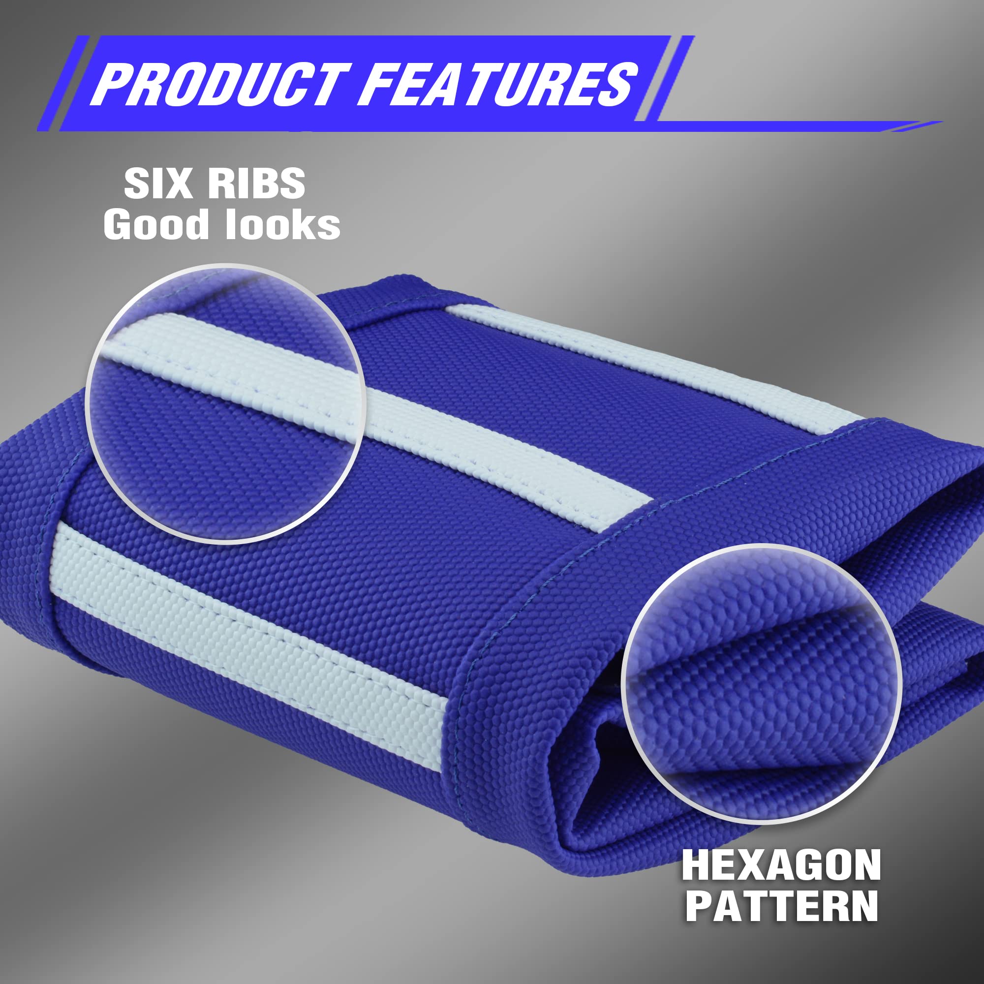 Fewfuss Dirt Bike Seat Cover - White Stripe Universial Seat Cover For Dirt Bike - Motorcycle Motorcross Enduro Seat Covers (Blue