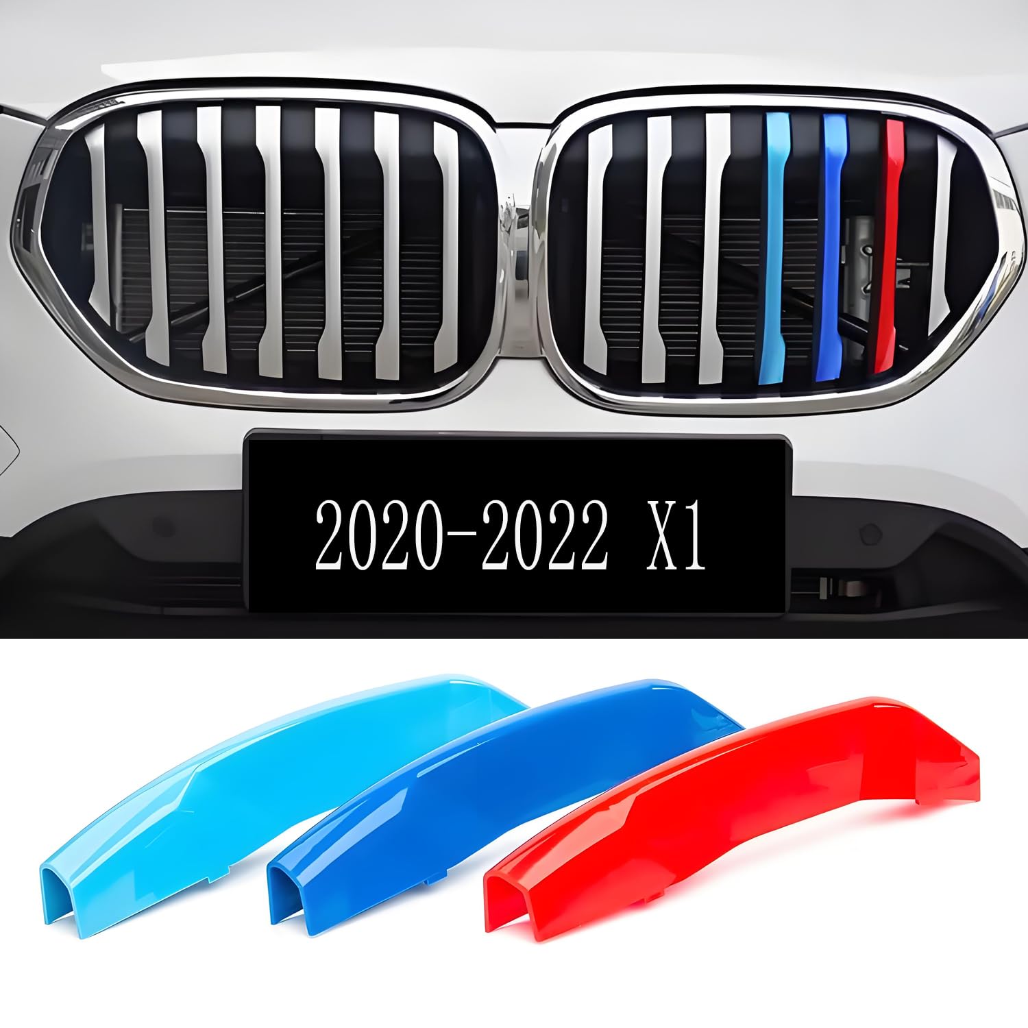 IIKSDII Front Grille Insert Trims Strips Grills For 2020 2021 2022 X1 F48 Exterior Decoration Accessories 3 PCS