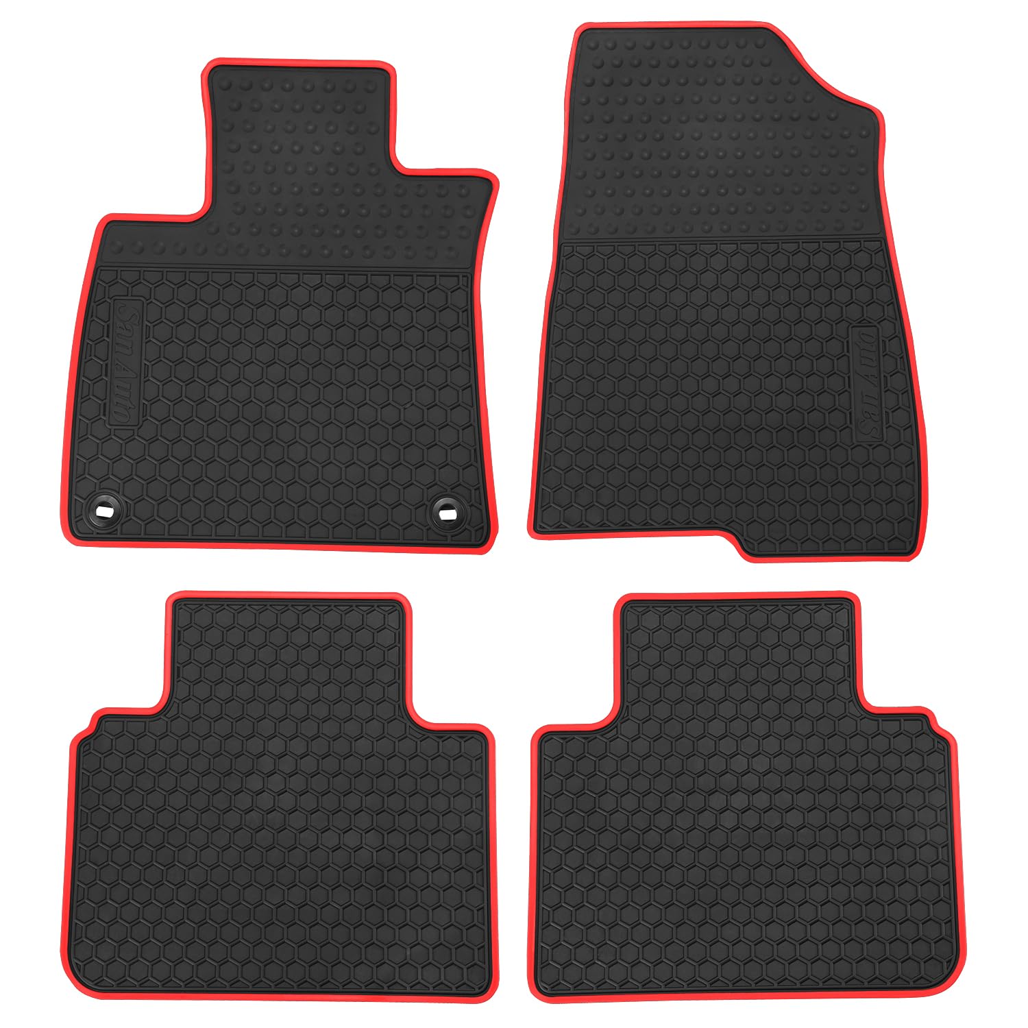 Car Rubber Floor Mat For Honda Accord 10Th Generation 2018 2019 2020 2021 2022 Custom Fit Black Red Auto Liner Mats All Weather