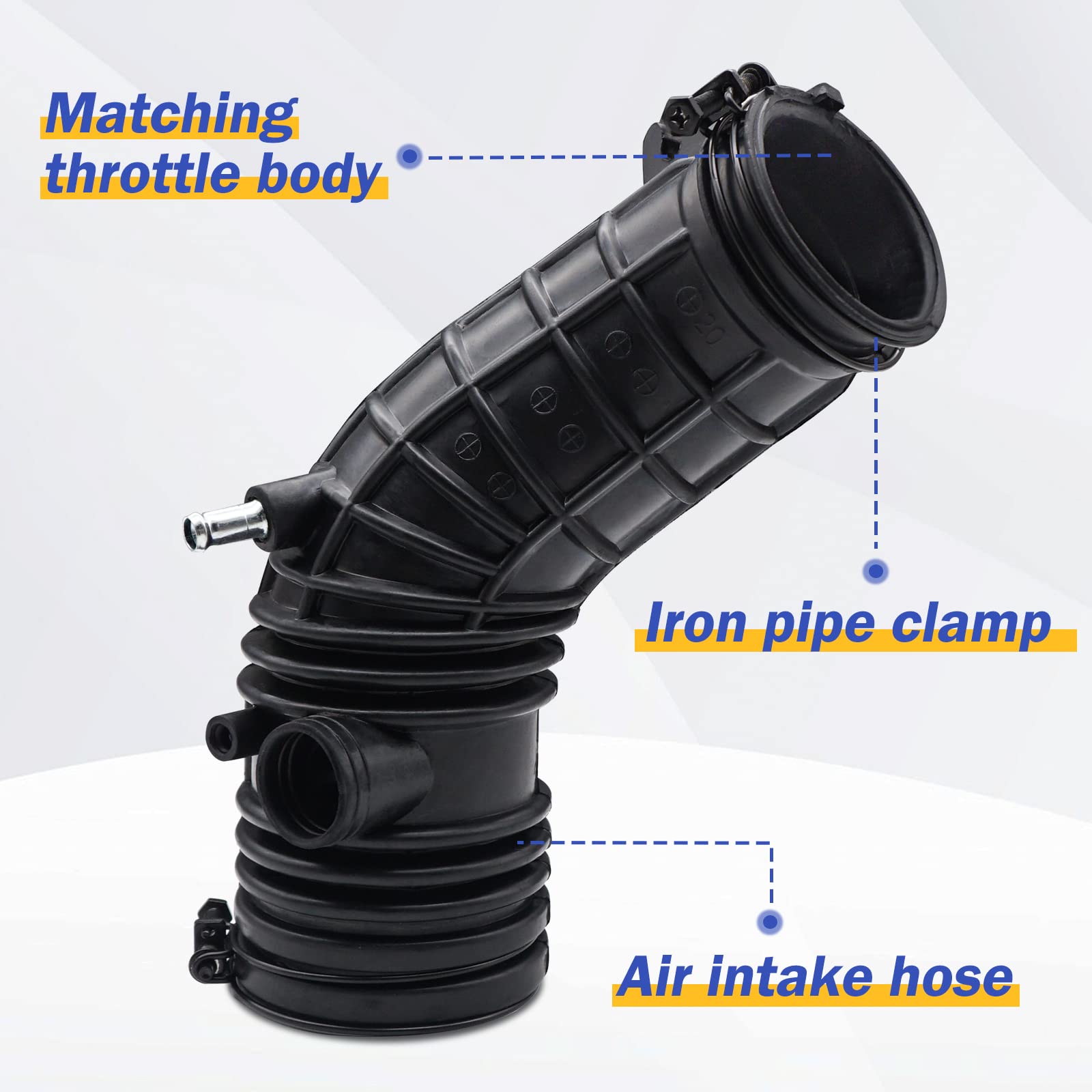 Air Intake Hose Cleaner Tube With Clamps For Honda Accord L4 2.4L 2003 2004 2005 2006 2007 (Oem# 696-739 17228-Raa-A00)