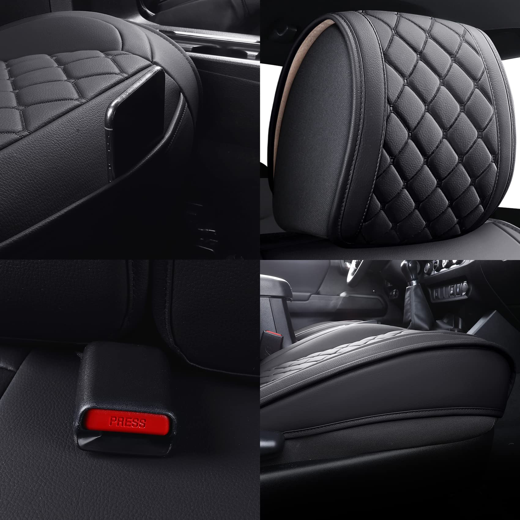 Tomatoman Tacoma Seat Covers Customized For 2005-2023 Truck Sport Gen Sr Extended Pro Off-Road Pickup V6, Waterproof Faux Leathe