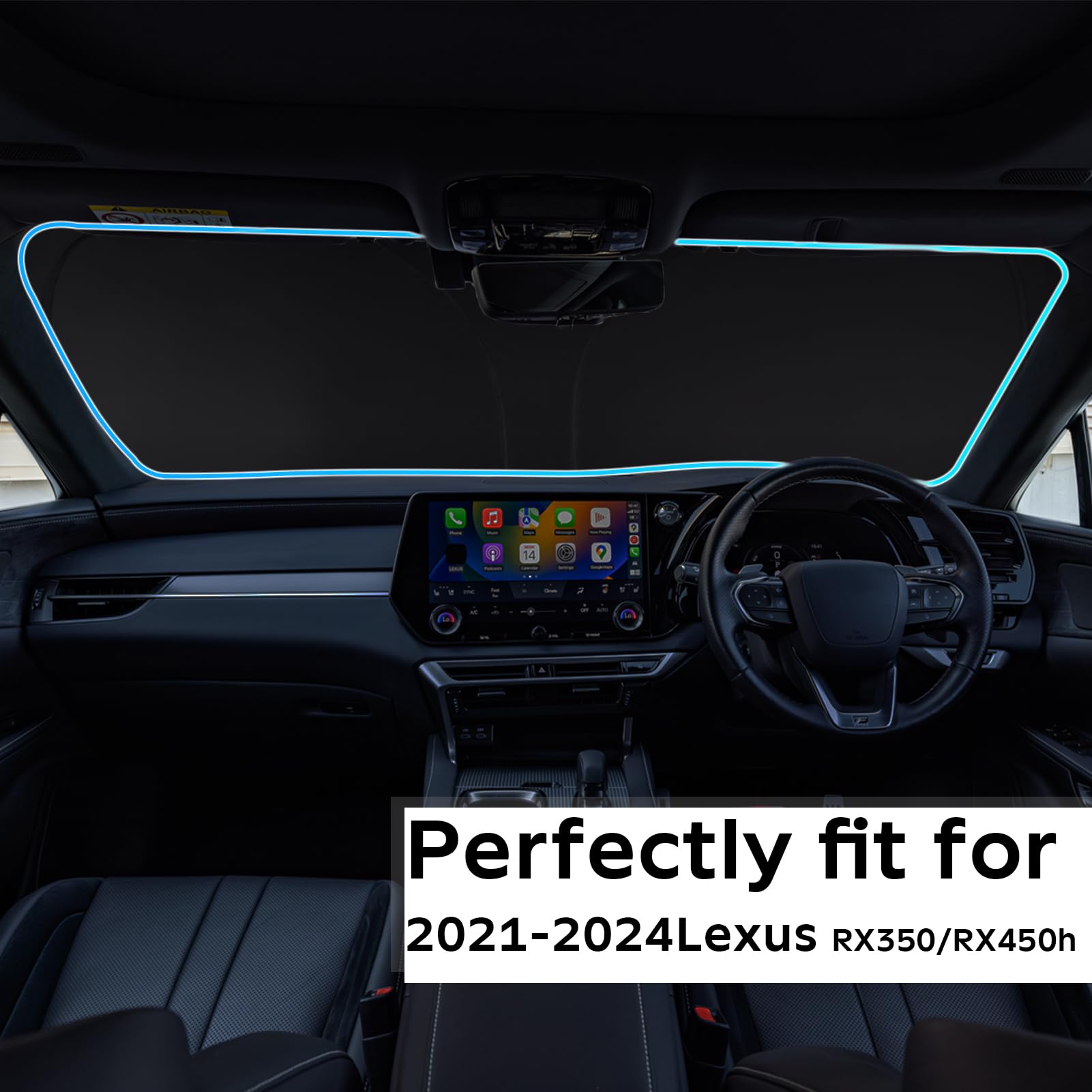 Sunshade Windshield Sun Shade Custom Fit For 2023-2024 Lexus Rx Windshield Cover For Lexus Rx350 Rx450 Rx450H Rx350H Front Windo