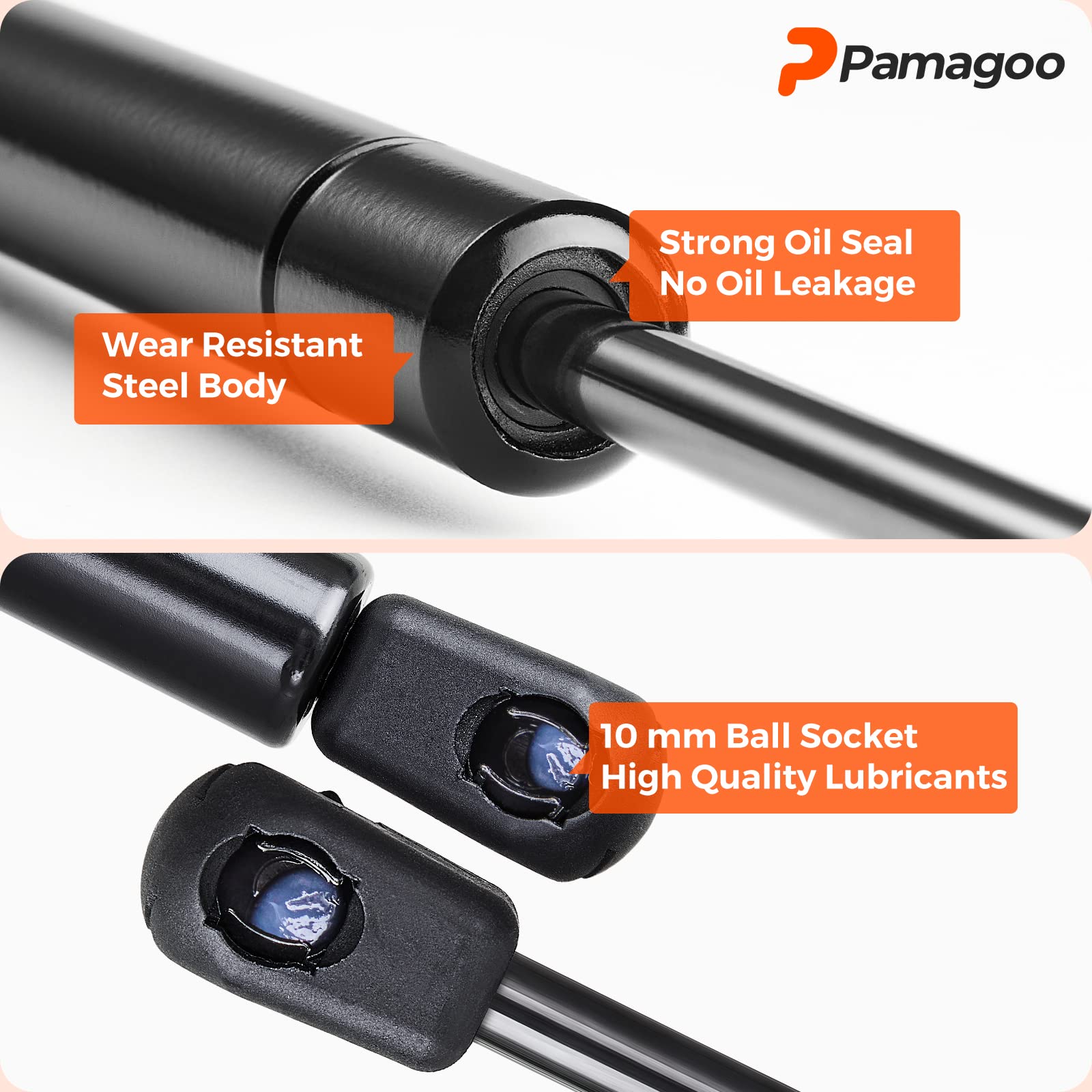 Pamagoo 17 Inch 40 Lbs Gas Strut C16-06874 Sg359011, 17' Gas Prop Spring Shock Lift For Camper Shell Rear Topper Window Pickup Cap Canopy Door, 2 Pack