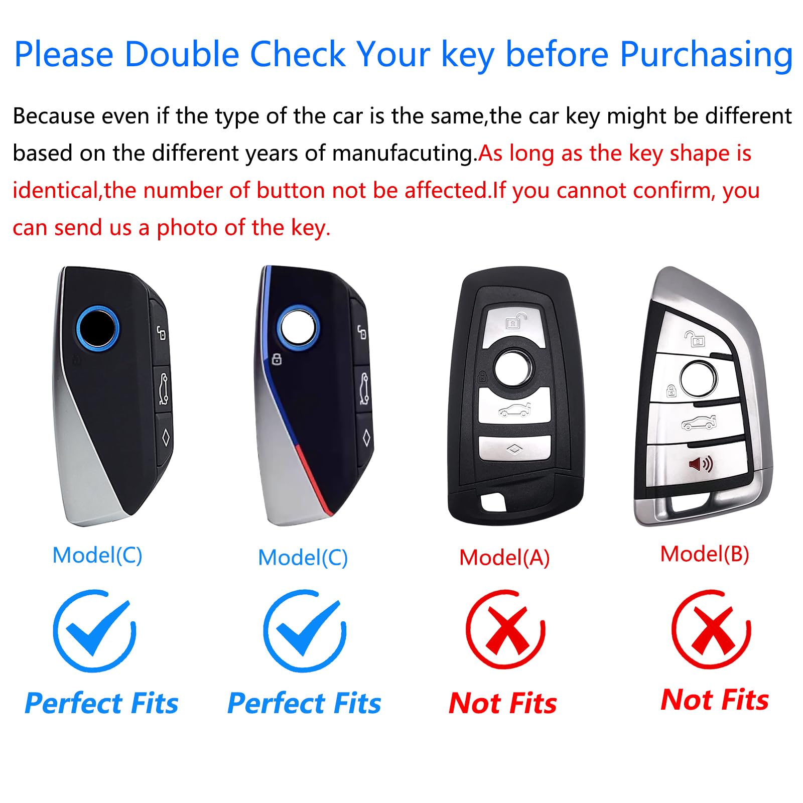 Ocezbiis For BMW Key Fob Cover,Keychain,Zinc Alloy Protection Car Key Case For 7 Series i7 IX X1 X5 X7 XM Keyshell Accessories(F