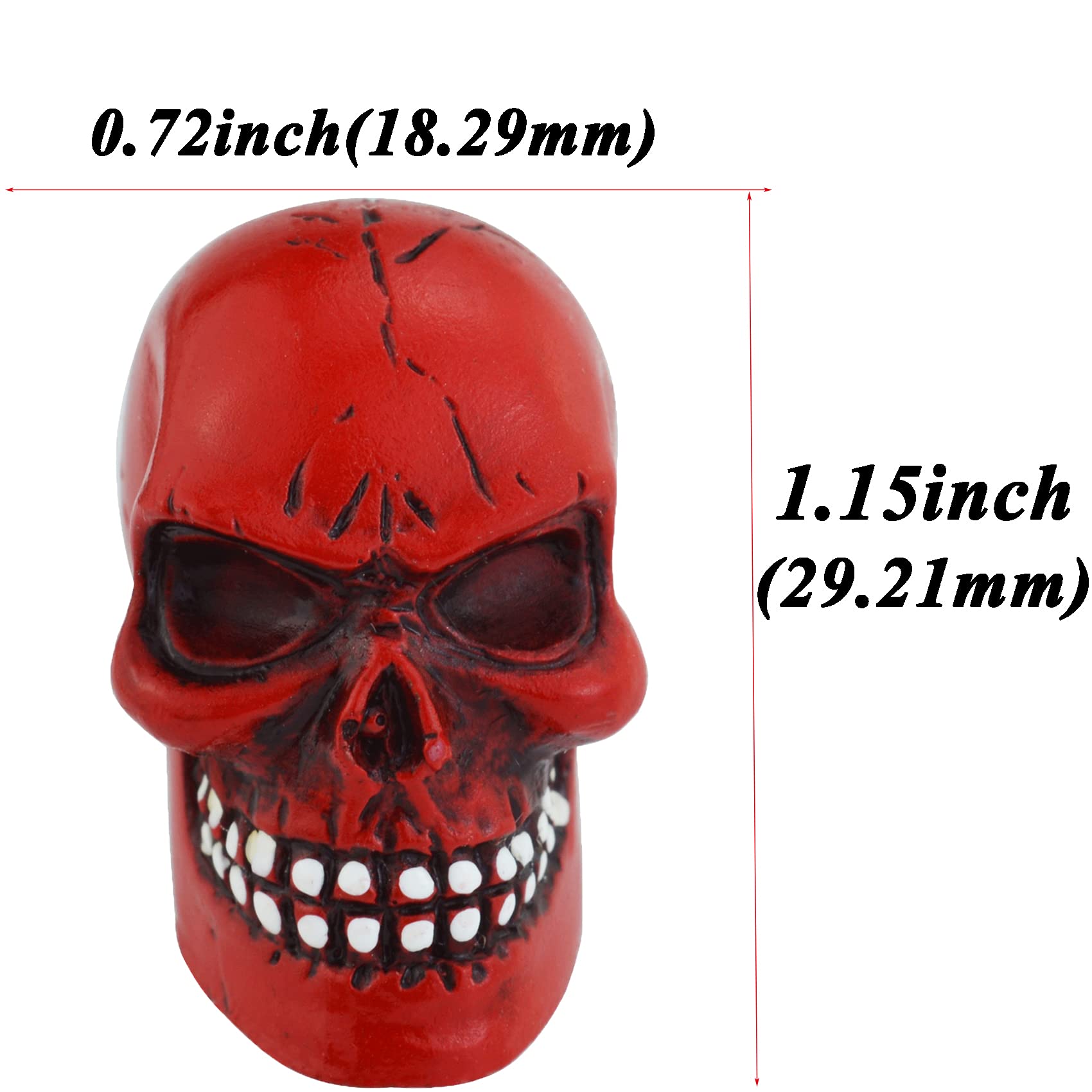 Abfer Skull Tire Wheel Air Cap Valve Stem Covers Car Decorative Accessories Fit Most Vehicle Truck Motorcycles Bikes, Red