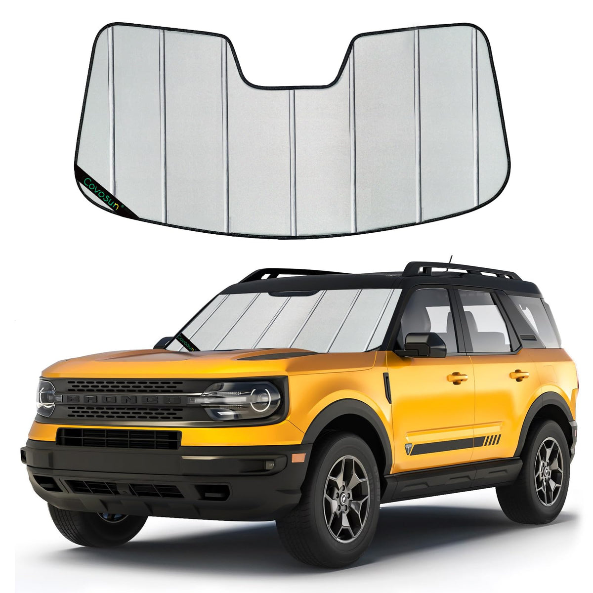 Covosun Windshield Sunshade for Ford Bronco Sport, Premium Folding Windshield Sun Shade for Ford Bronco Sport (2021-2025), Windo