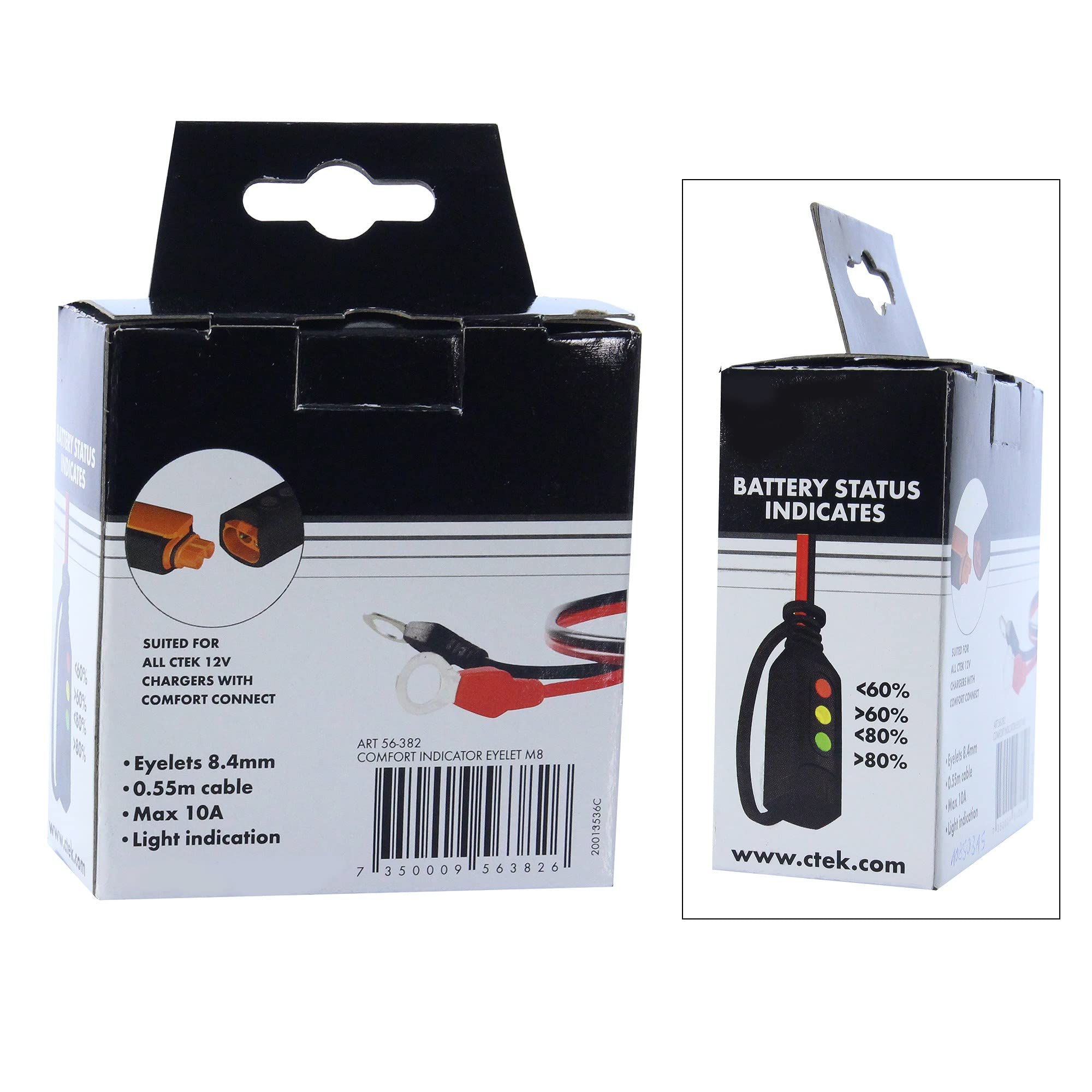 Ctek (56-382) Comfort Indicator Eyelet For M8 Top Post Batteries , Black