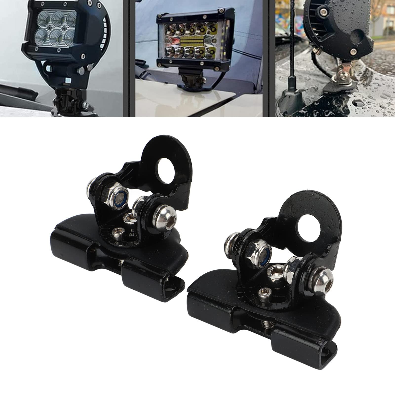 Car Engine Hood Led Light Bar Mounting Brackets, Led Work Light Mounting Holders, Universal Stainless Steel Hood Clamp Work Ligh