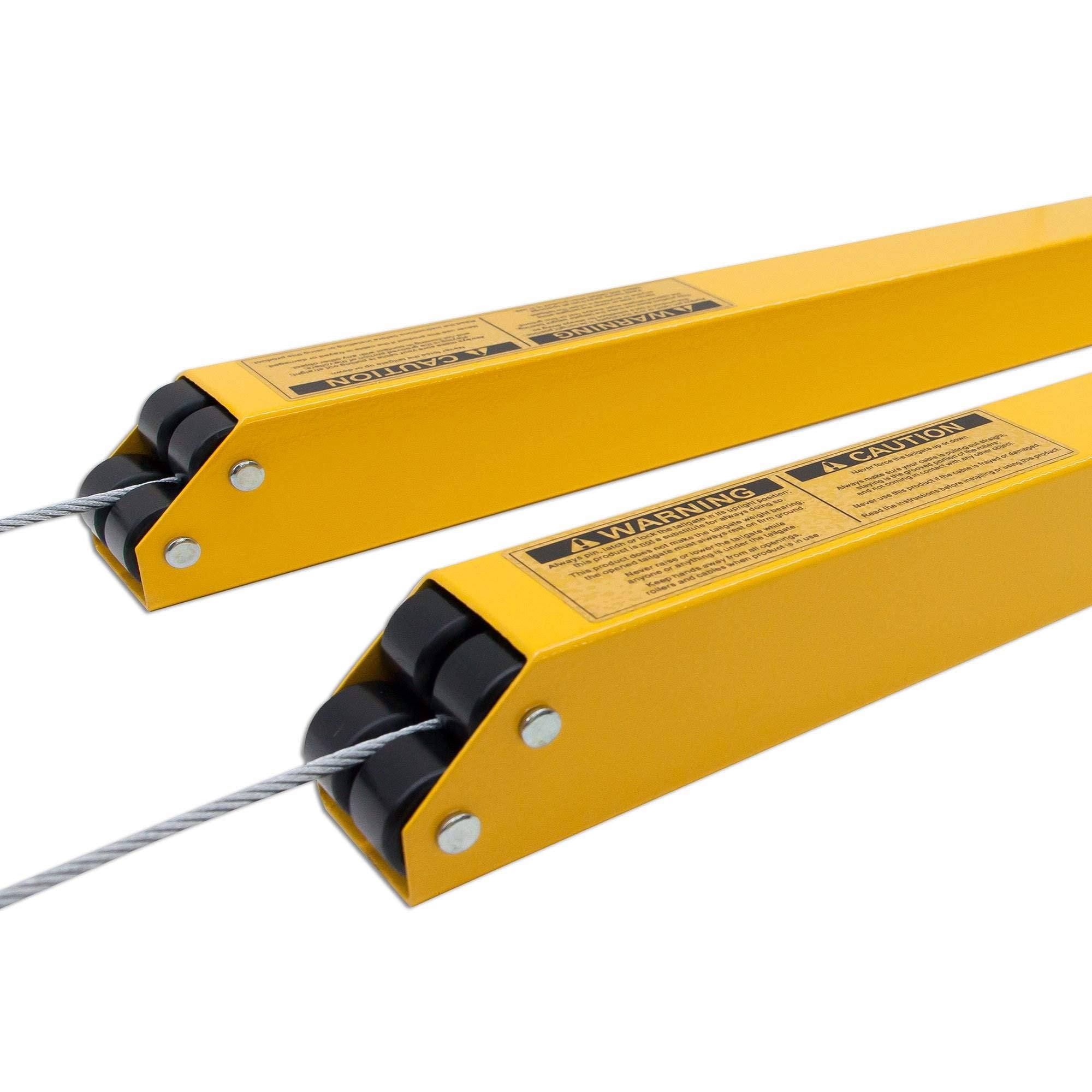 GORILLA-LIFT 2-Sided Trailer Tailgate Lift Assist - Alloy Steel, 6' x 2" x 2", Yellow, Model GOR2LIFT