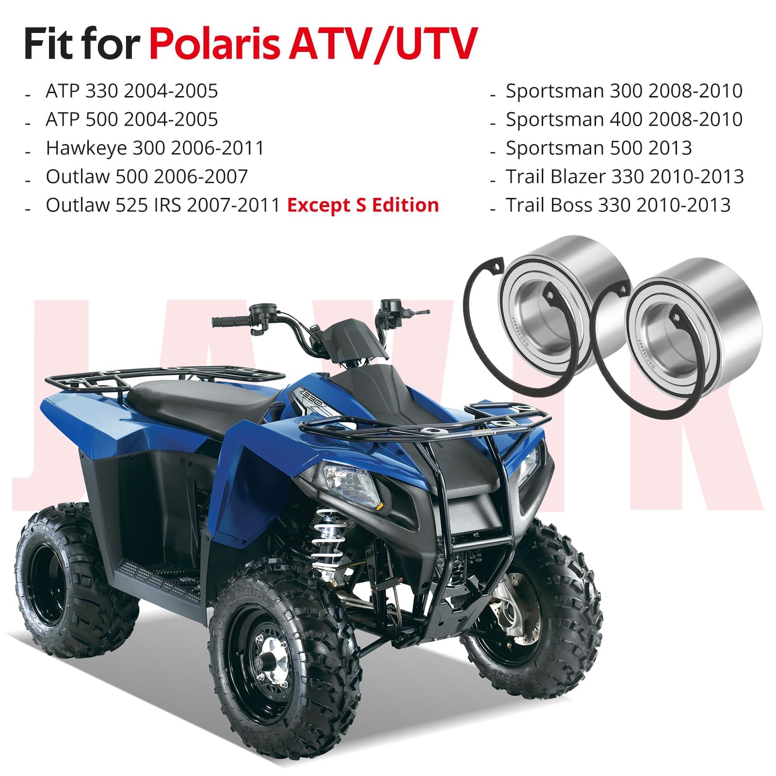 Rear Wheel Bearings for Polaris Trail Blazer 330 Trail Boss 330 Outlaw 500 525 Sportsman 300 400 500 ATP 330 500 Hawkeye 300 (35