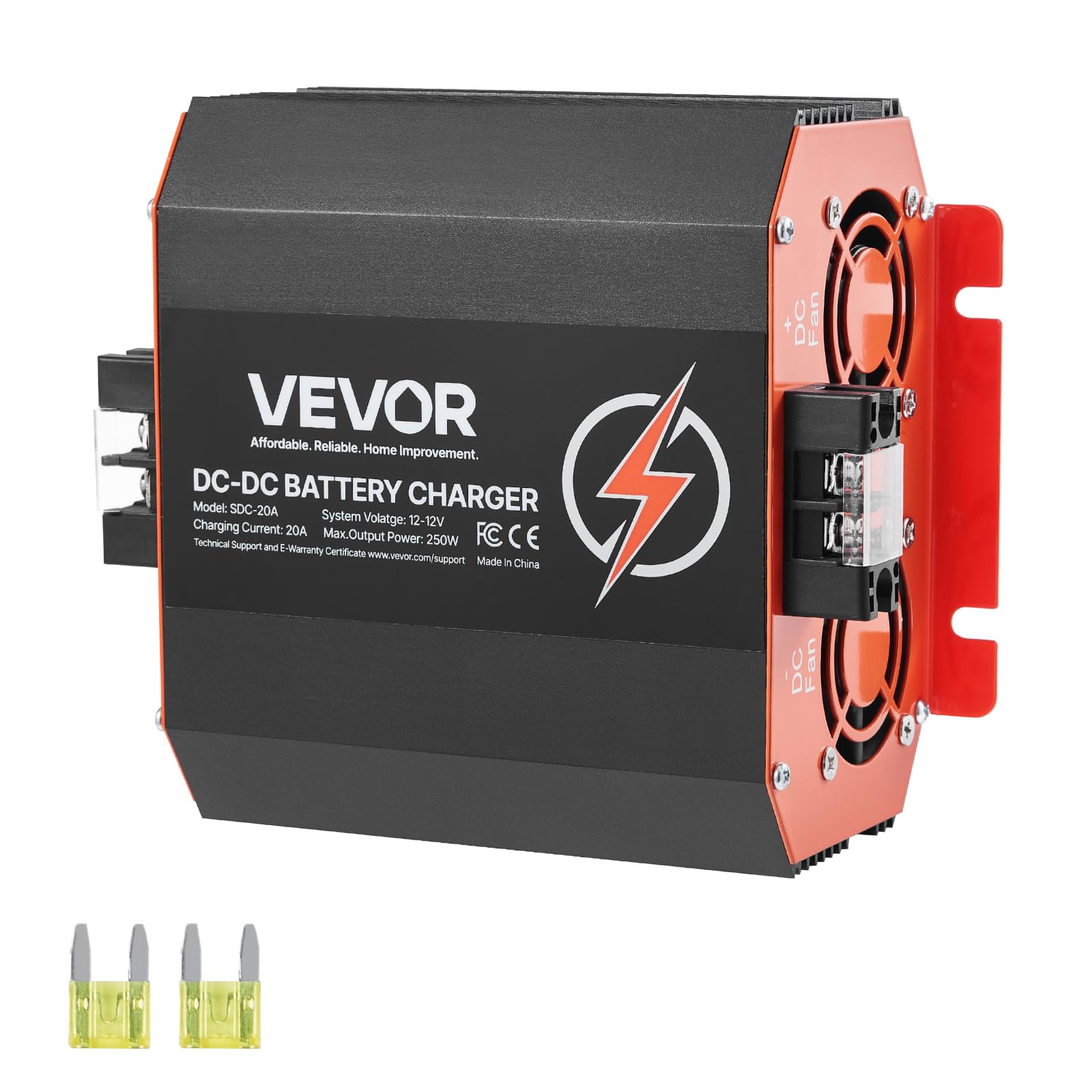 VEVOR 12V 40A DC to DC Battery Charger, 500W, On-Board Battery Charger for Lead-Acid, Lithium, AGM, Gel, and Flooded Batteries, 