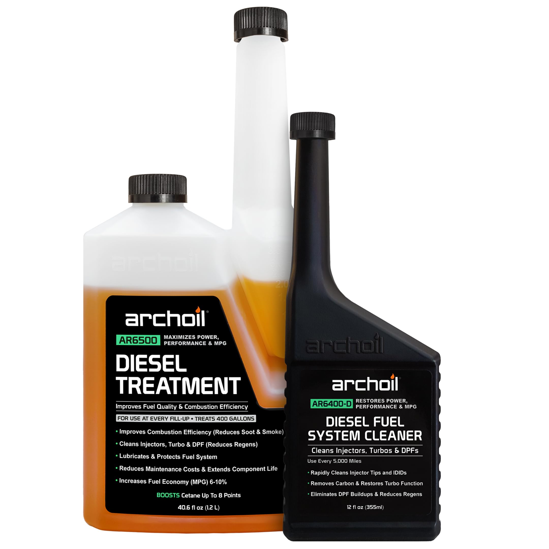 Archoil Diesel Fuel System Kit - Ar6500 Diesel Treatment (40.6 Oz) + Ar6400-D Diesel Fuel System Cleaner