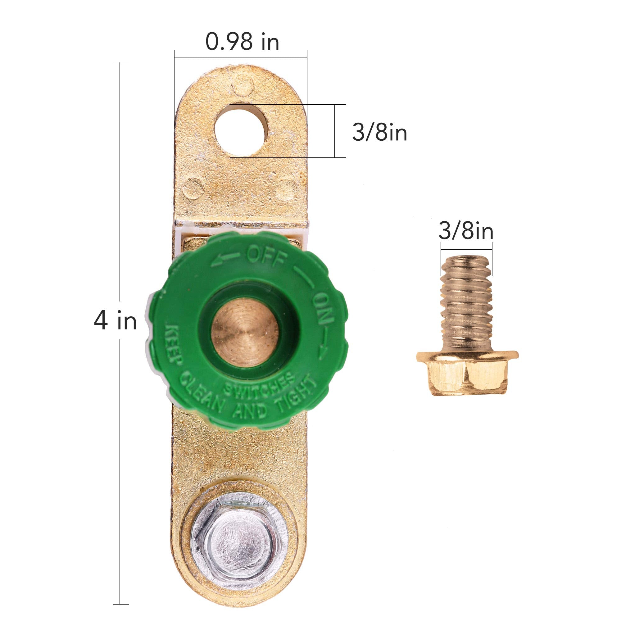 Lotfancy 12V-24V Side Post Car Battery Disconnect Switch For Auto Truck Vehicle Rv Boat Marine, Car Battery Terminal Link Switch