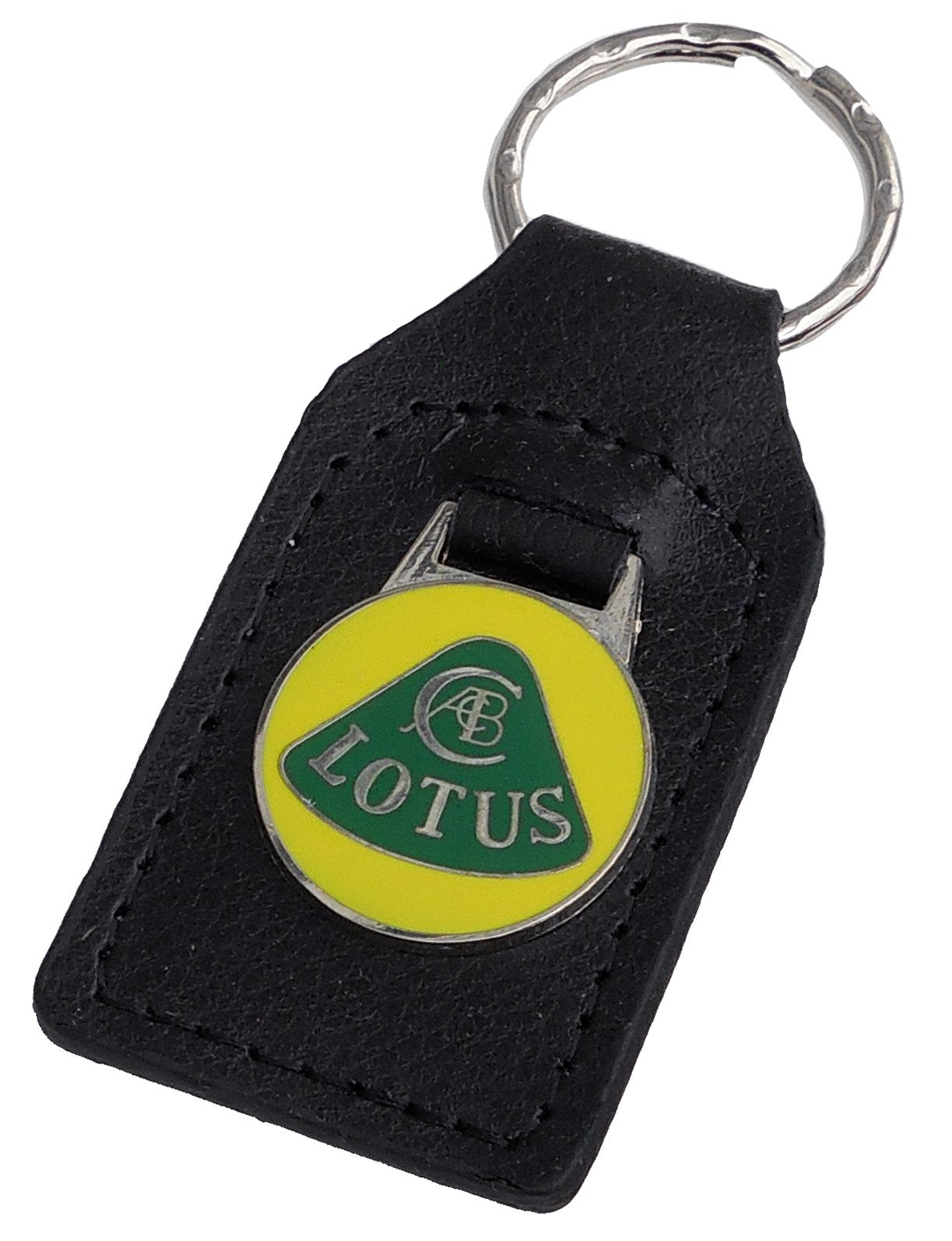 Triple-C Lotus Leather And Enamel Key Ring Key Fob