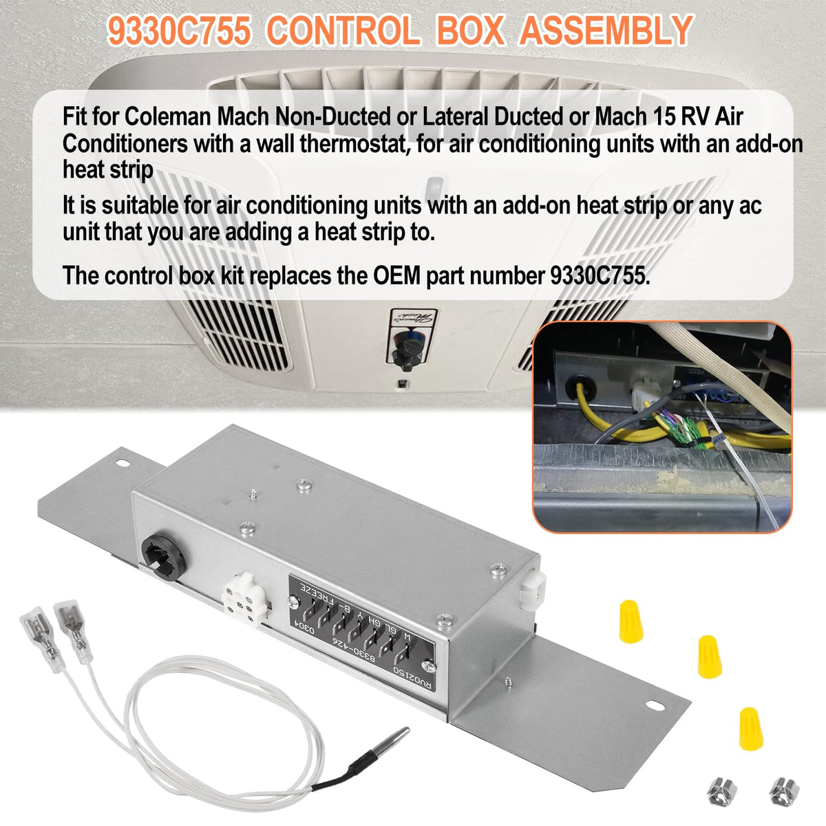 9330C755 Control Box Assembly Heat Ready Ac Cool Control Replacement Parts Kit Fit For Coleman Mach 15 Rv A/C Heat-Ready Assembl