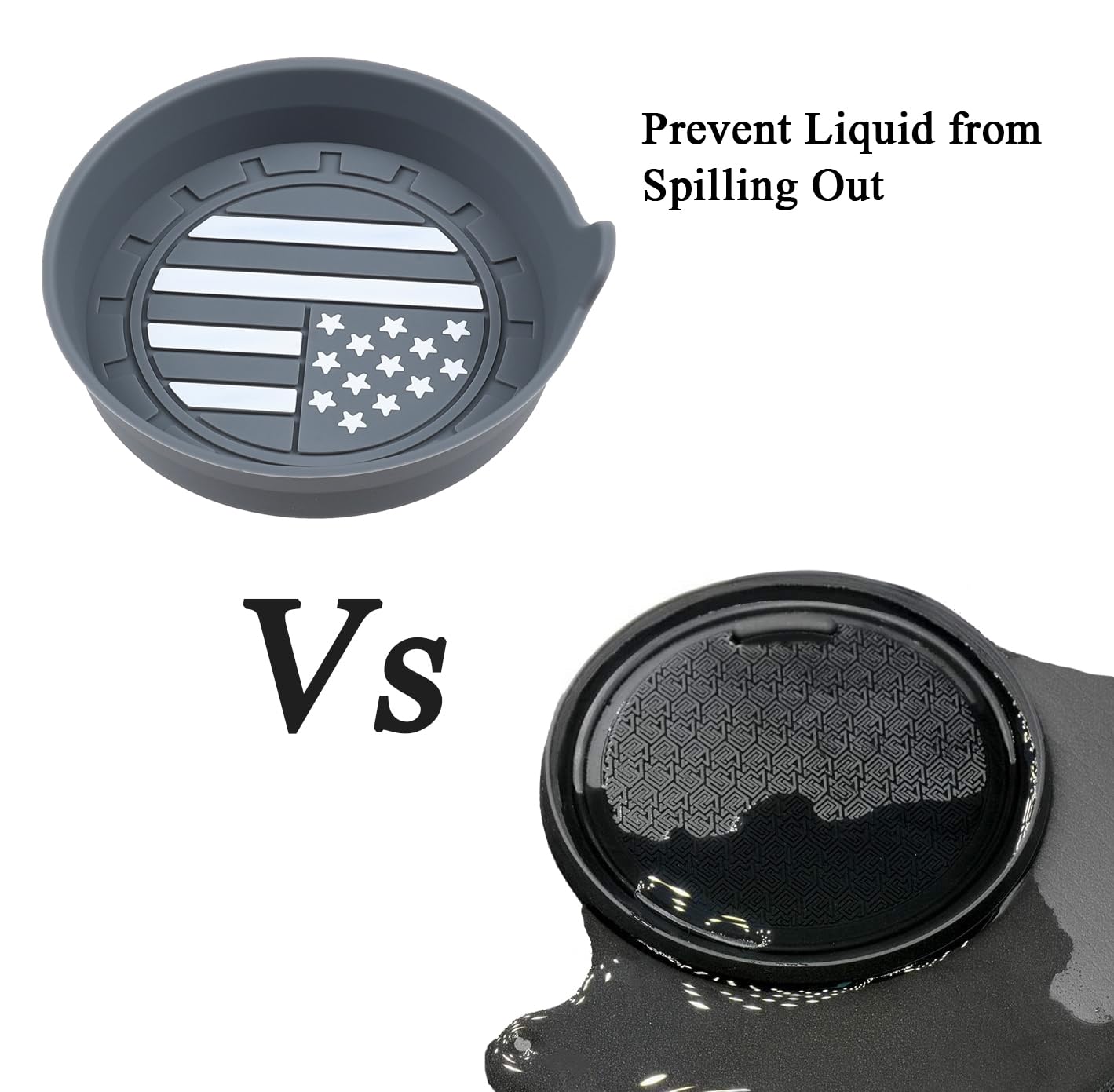 Amooca Car Cup Coaster Universal Non-Slip Silicone Cup Holder Insert Car Interior Accessories For Drink American Flag Us Flag 2