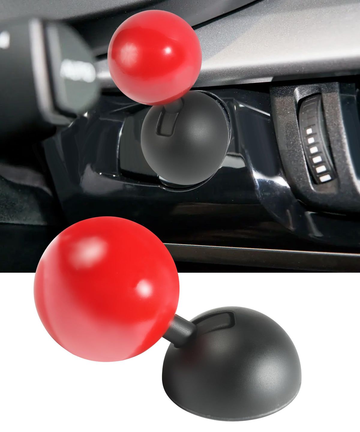 UBOG One-Button Start Lever, Push to Start Rocker, Decorative Ball-Bar, Starter Button Cover for Car (Red)
