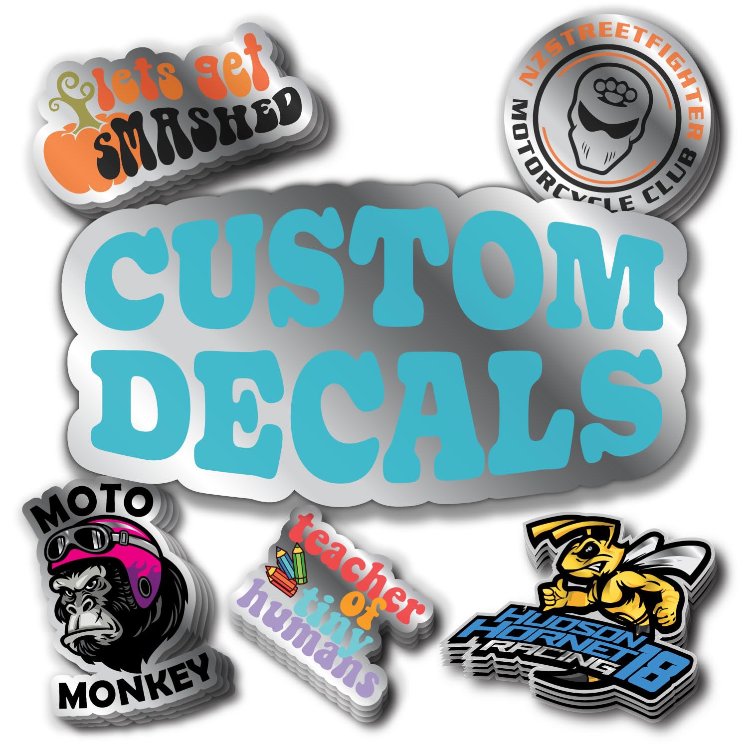 Custom Design Your Own Chrome Vinyl Decals Stickers Labels. Upload Your Photo, Text, Logo, Or Image. Uv Fade Resistant, Vinyl Ha