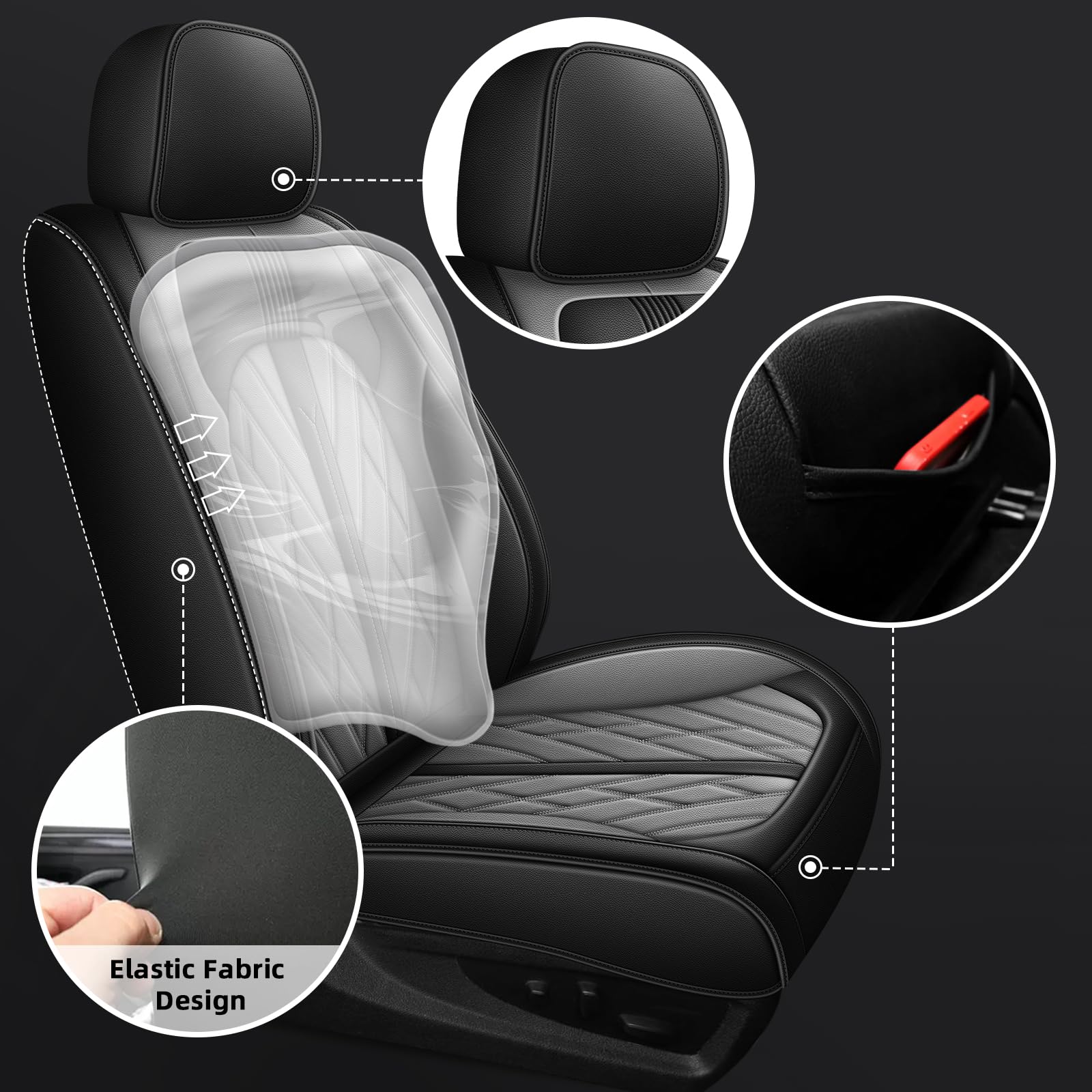 Ttx Lighting 2 Front Seat Covers Fit For 2007-2025 Chevrolet Chevy Silverado Gmc Sierra 1500 2500Hd 3500Hd Trail Boss Z71 Crew D