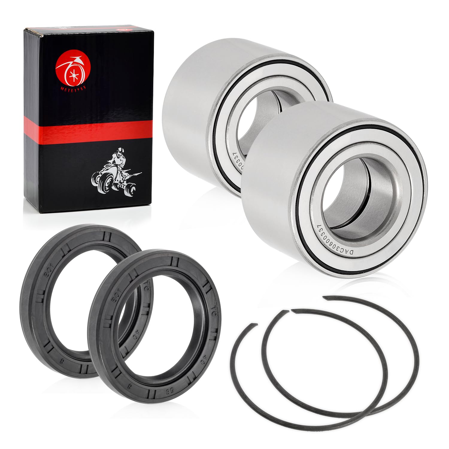 Heavy Duty Front Wheel Bearing 30X60X37Mm & Circlip For Can-Am Maverick Commander Outlander Renegade Max 330 400 450 500 570 650 800 80 1000 Defender Hd10 Hd8 Ds450 293350118 293350040 293350150