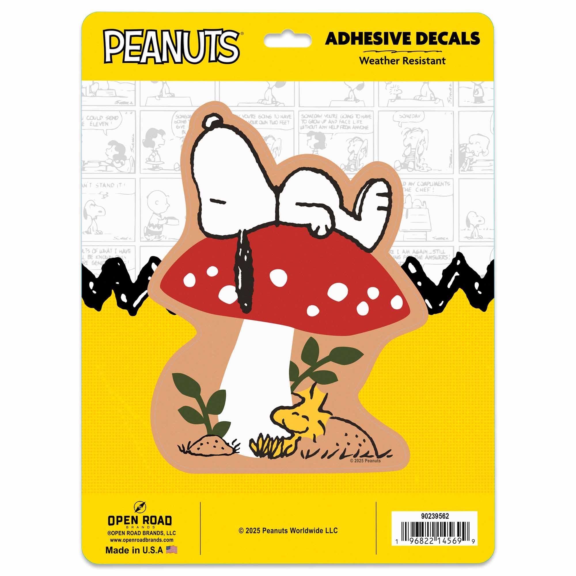 Peanuts Snoopy Mushroom Adhesive Vinyl Decal - Cute Snoopy Sticker for Car, Water Bottle or Laptop