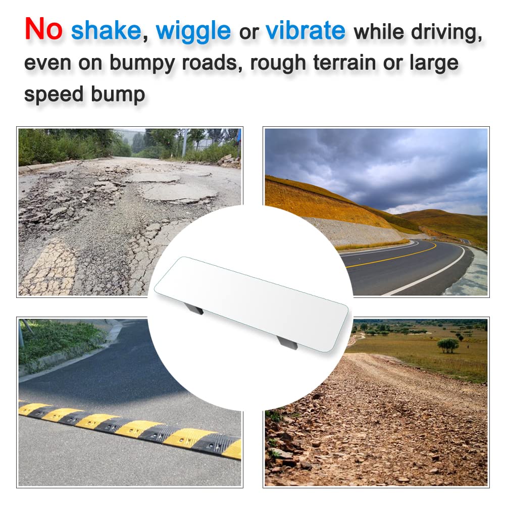 (Newest Version) Skycrophd Frameless Rear View Mirror Interior Panoramic Wide Angle Mirror Eliminate Blind Spots For Car Suv Truck - Flat,11.8In (White)