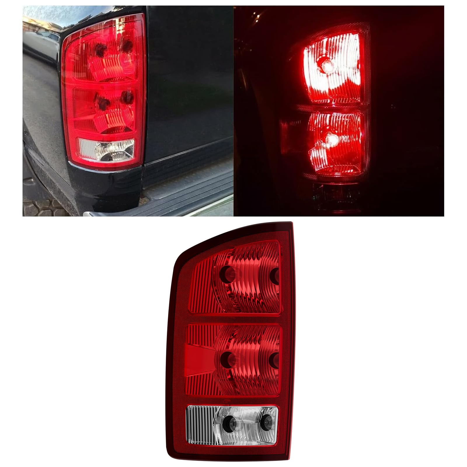 Ecotric Left Tail Light Compatible With 2002-2006 Dodge Ram 1500/2003-2006 Dodge Ram 2500 3500 Taillight Brake Turn Signal Light