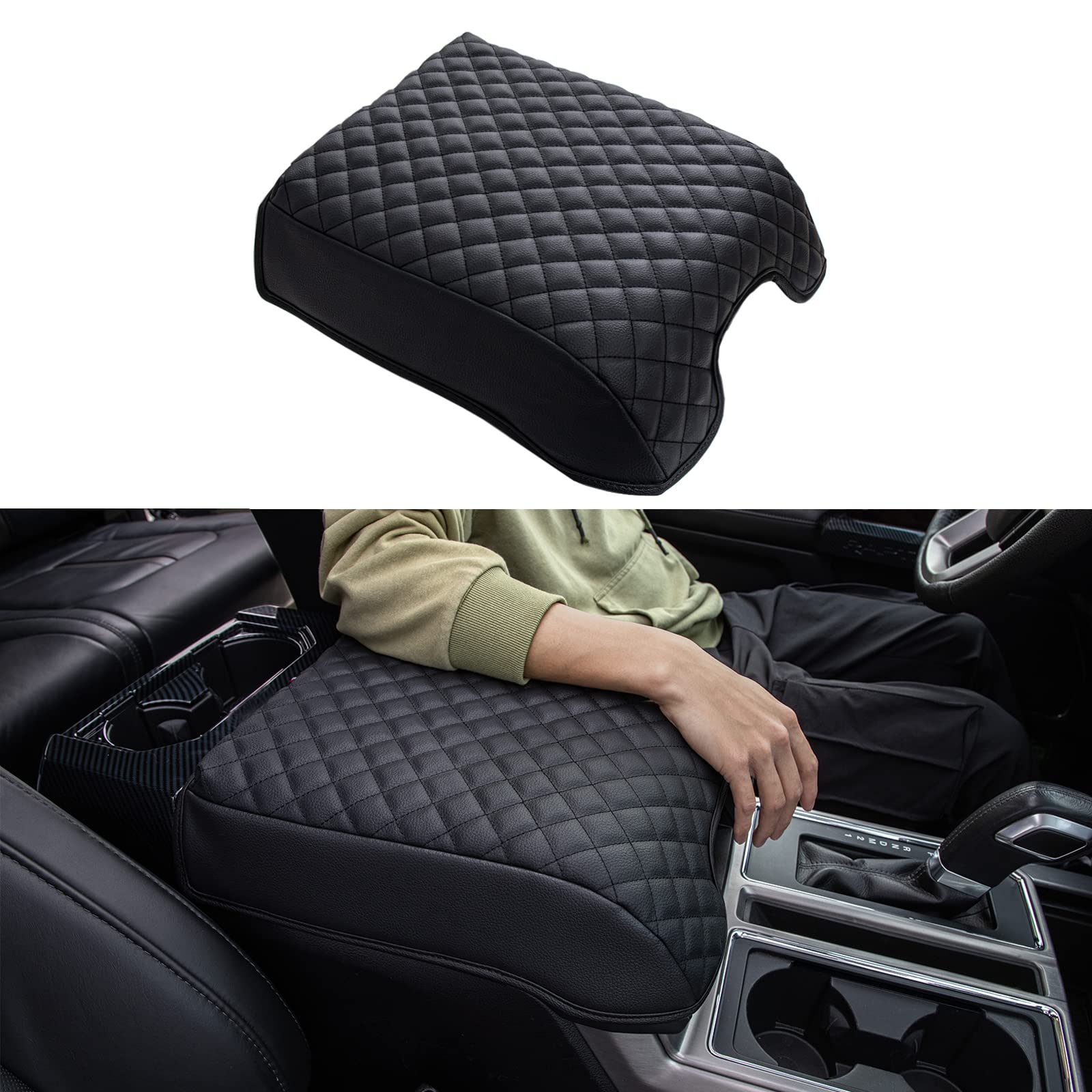 Jdmcar Center Console Cushion Compatible With 2015-2020 Ford F150 / 2017-2022 F250 F350 F450 And 2018-2024 Expedition Accessorie