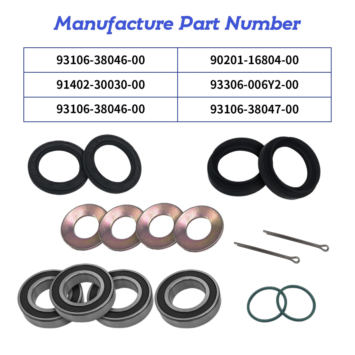 BIGLKNM Front Wheel Bearing Seal Kits for Yamaha Rhino 450 660 700 Grizzly 400 450 Big Bear 350 400 Kodiak 400 450 Wolverine 350
