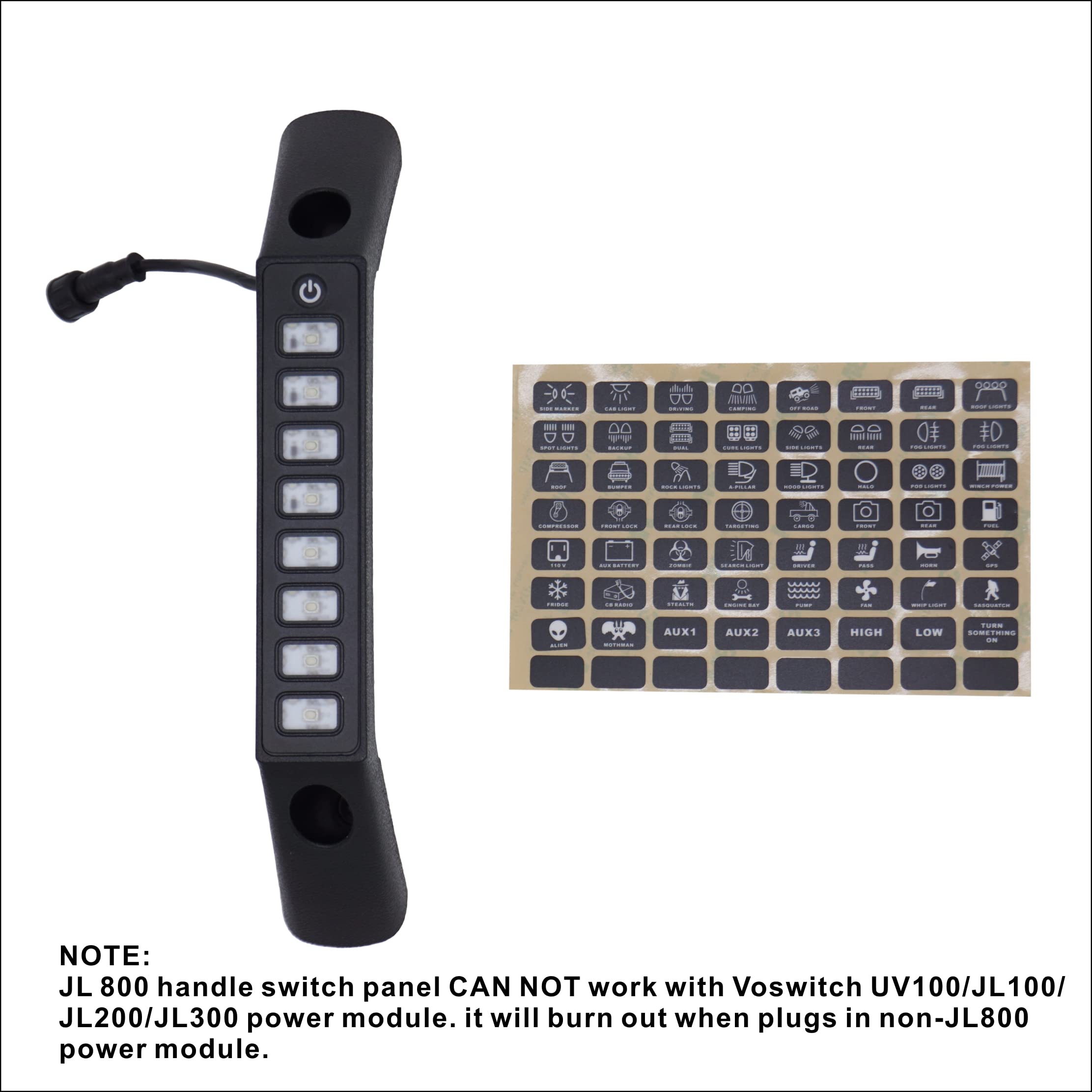 Voswitch Jl800 Grab Handle Switch Panel For Jeep Wrangler Jl 2018-2023 And Gladiator 2020-2023